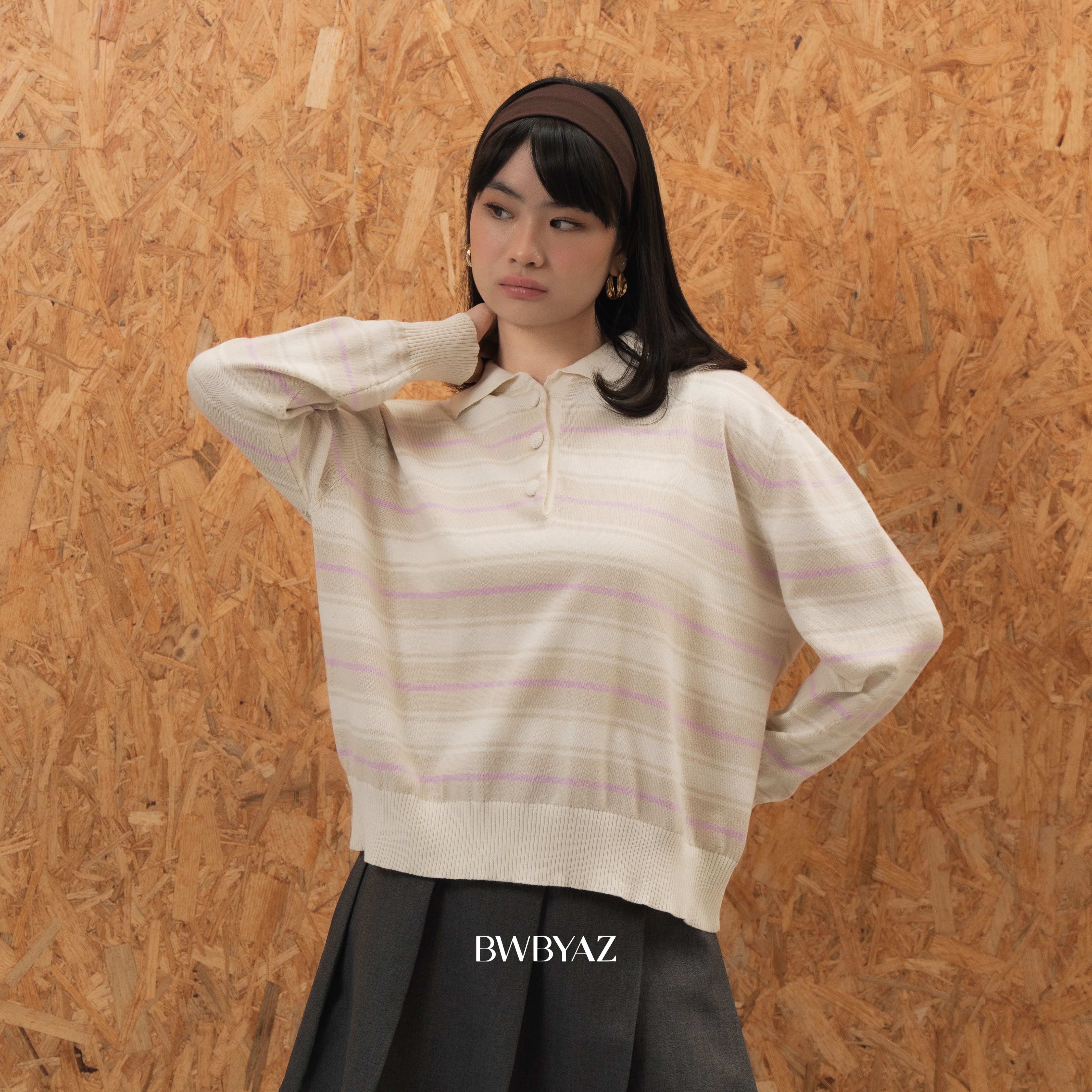 BWBYAZ - Marvine Stripes Knit (READY STOCK)