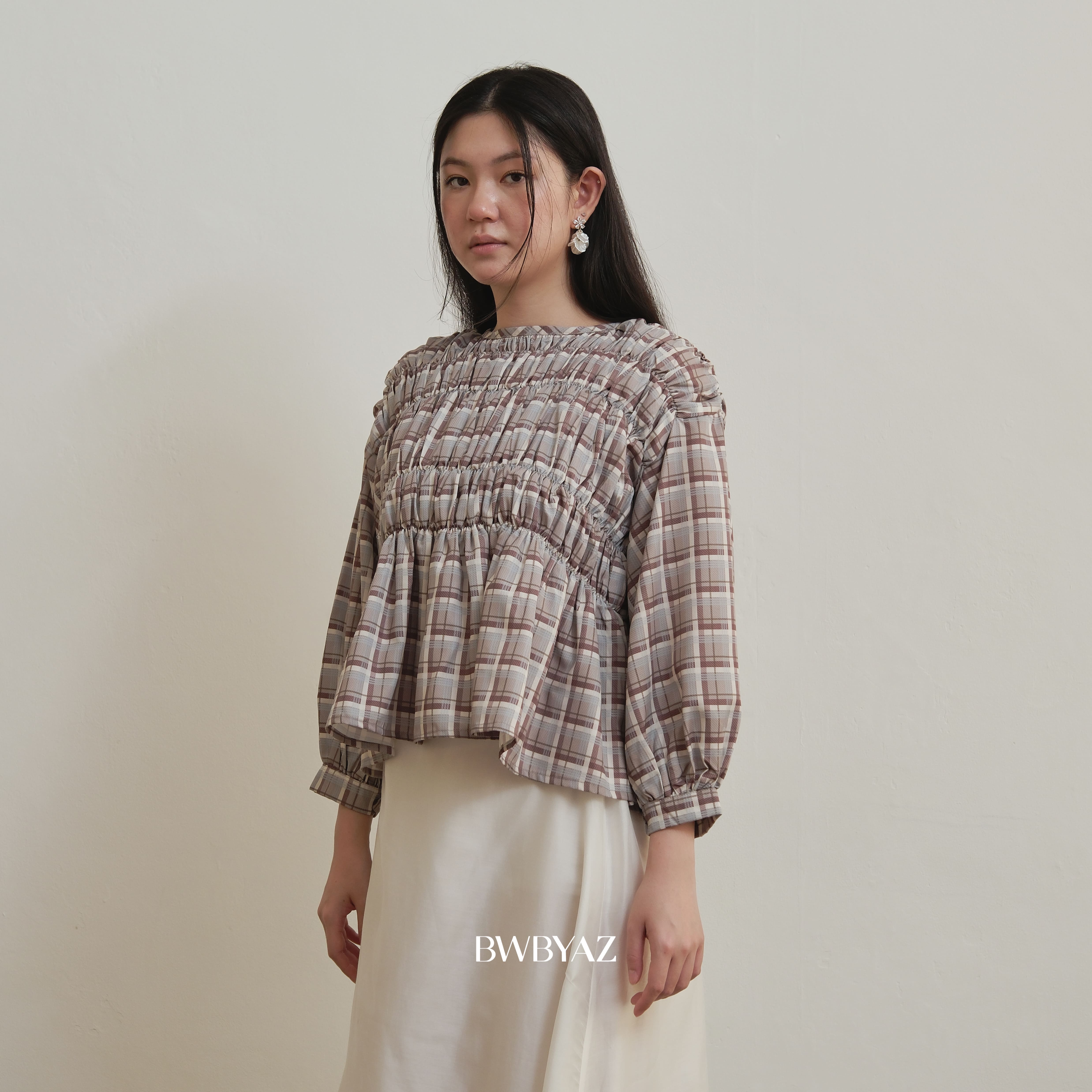 BWBYAZ - Pamela Shirred Blouse Pattern