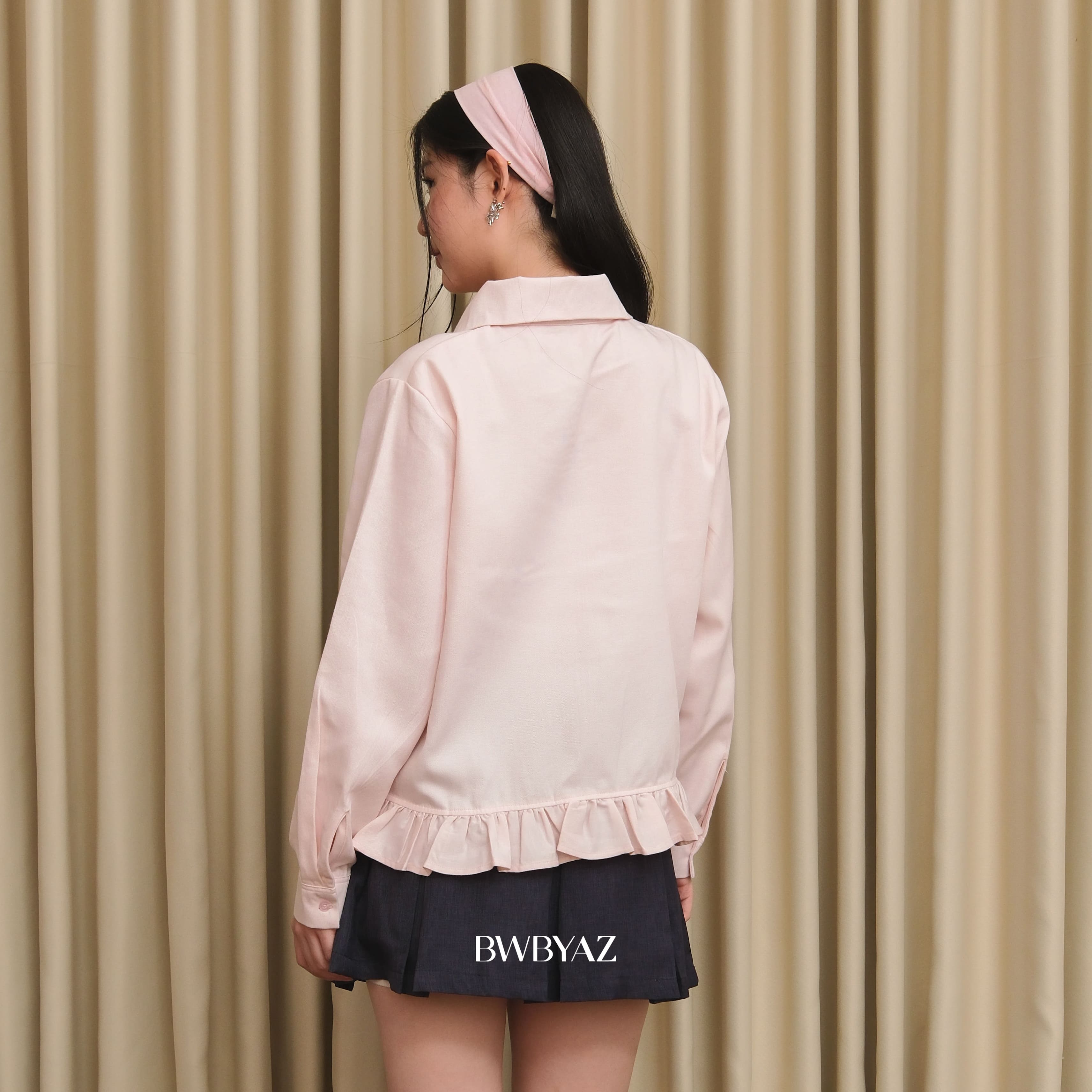 BWBYAZ - Friska Ruffle Shirt (READY STOCK)