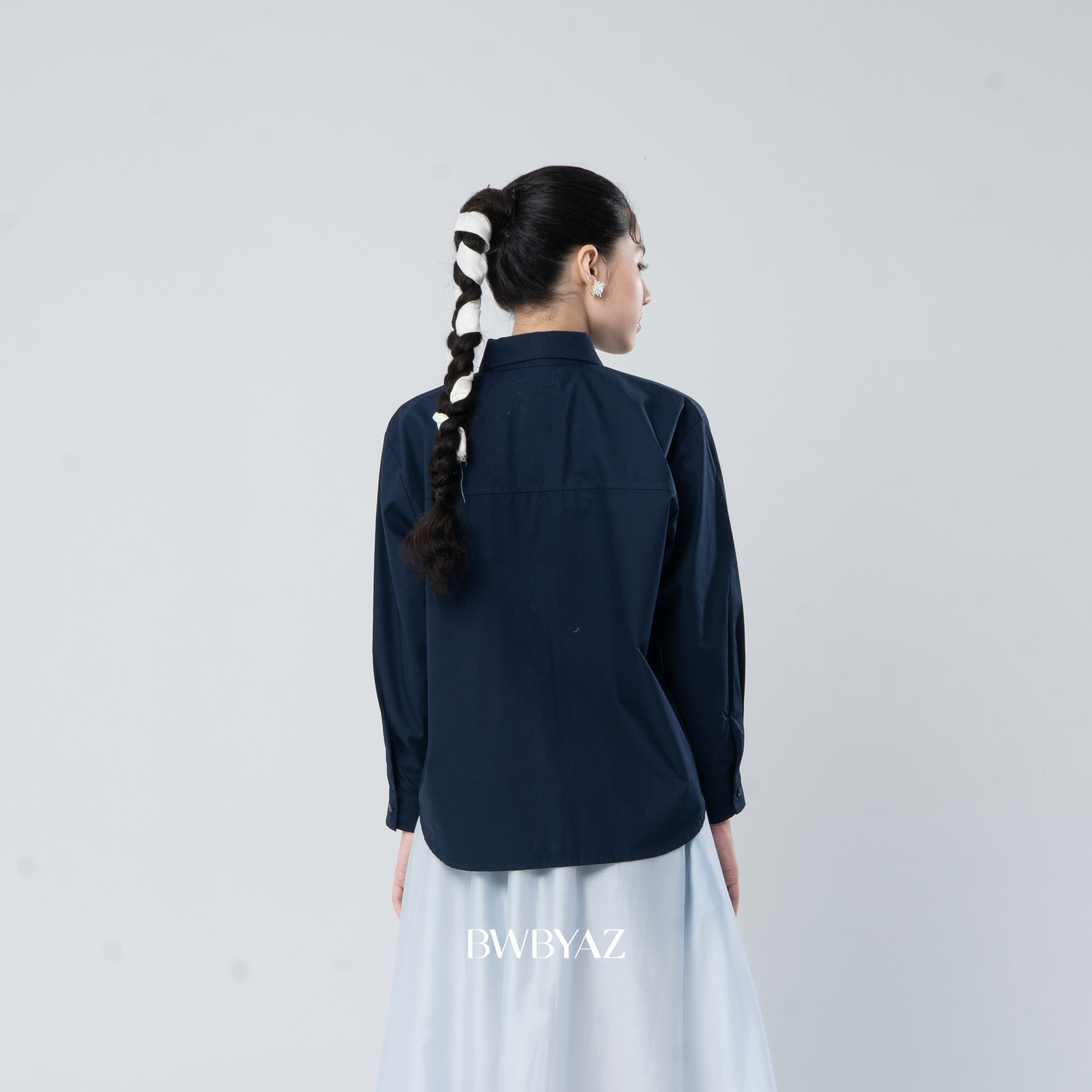 BWBYAZ - Livia Embroidery Shirt (READY STOCK)