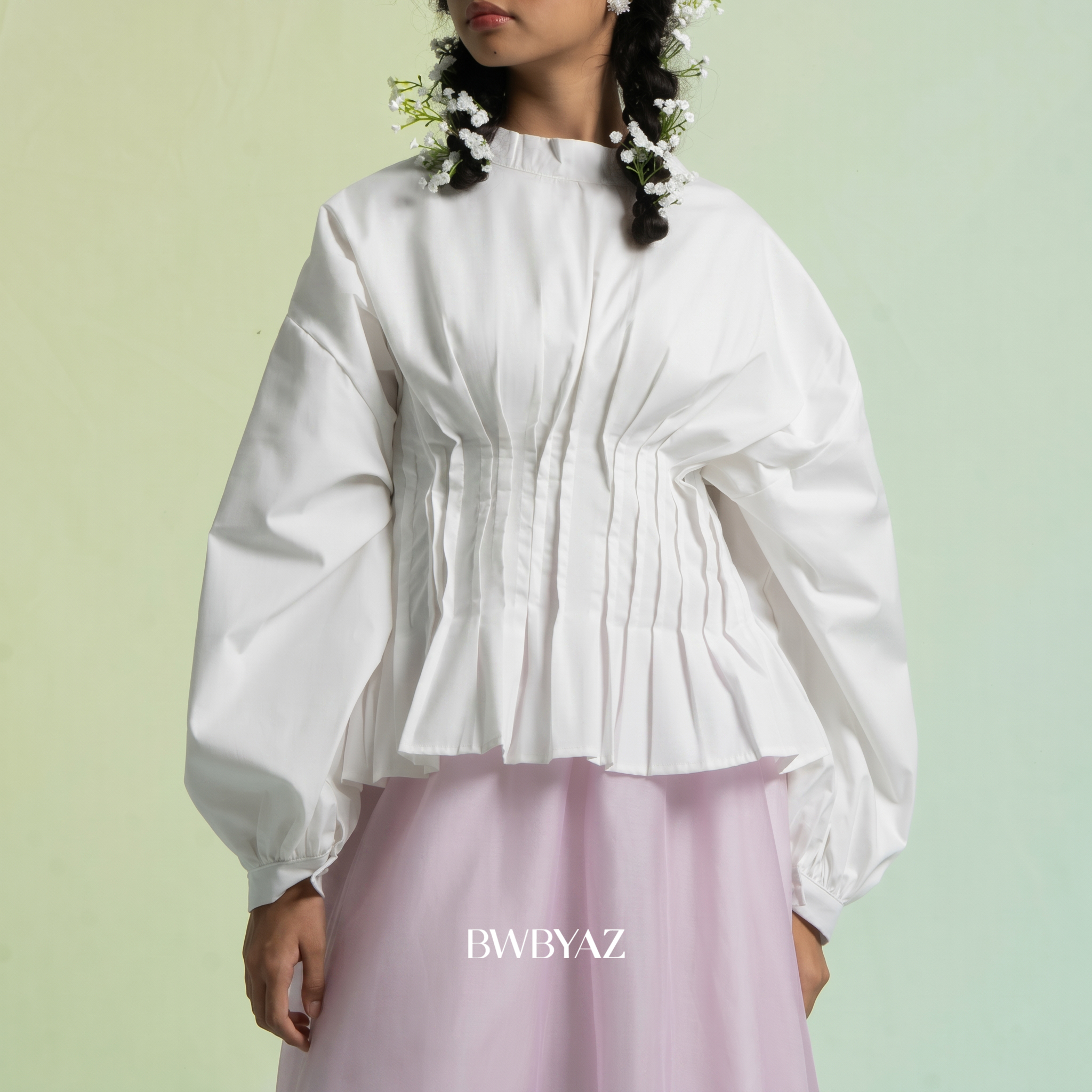BWBYAZ - Ramita Pleated Top (READY STOCK)