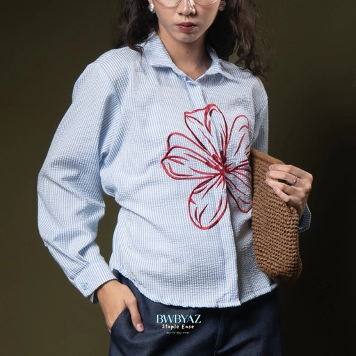 Image of BWBYAZ STAPLE EASE - SASMITA BLOOMING SHIRT NEW COLOR [READY STOCK]