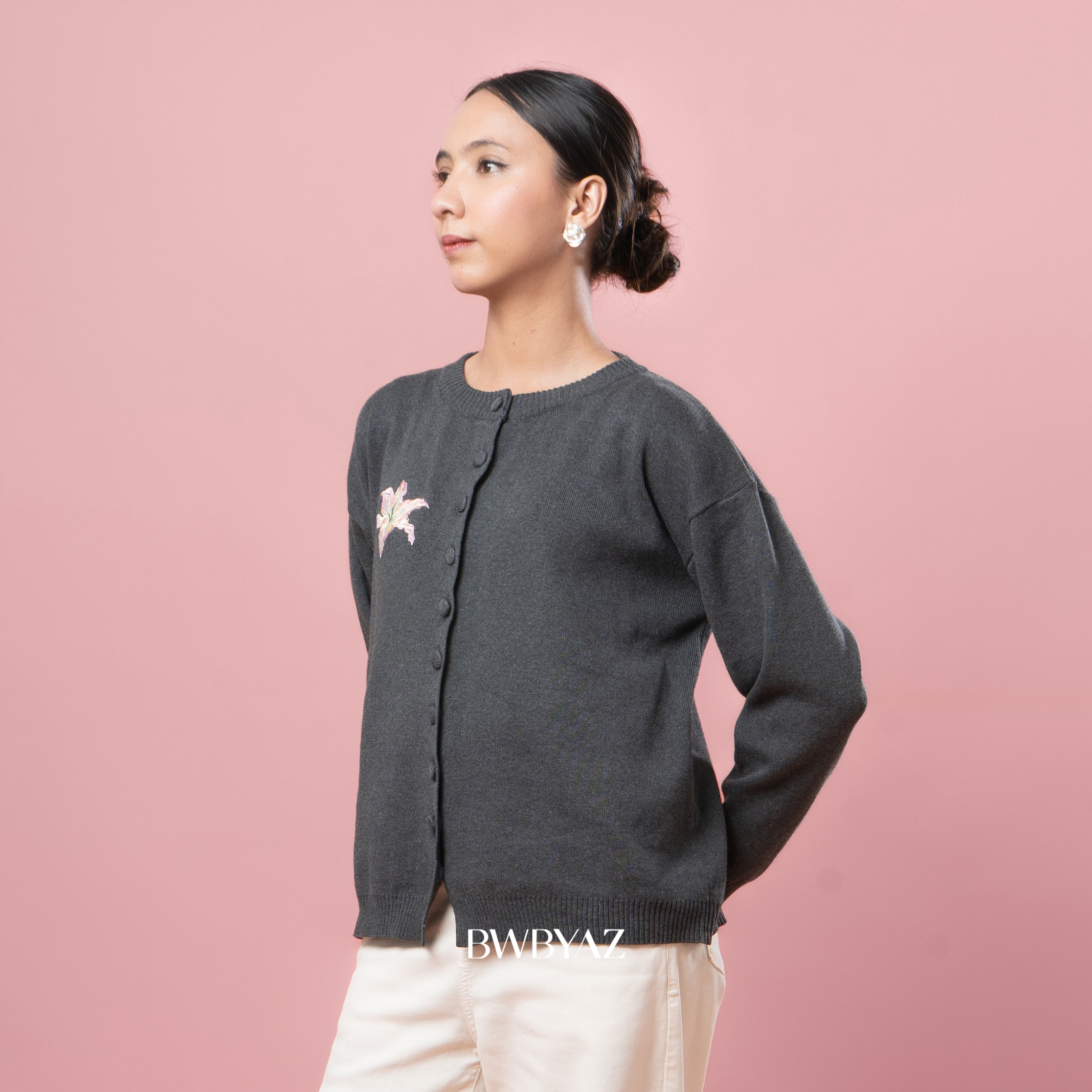 BWBYAZ STAPLE EASE - Ophelia Bloomy Knit Cardigan (READY STOCK)