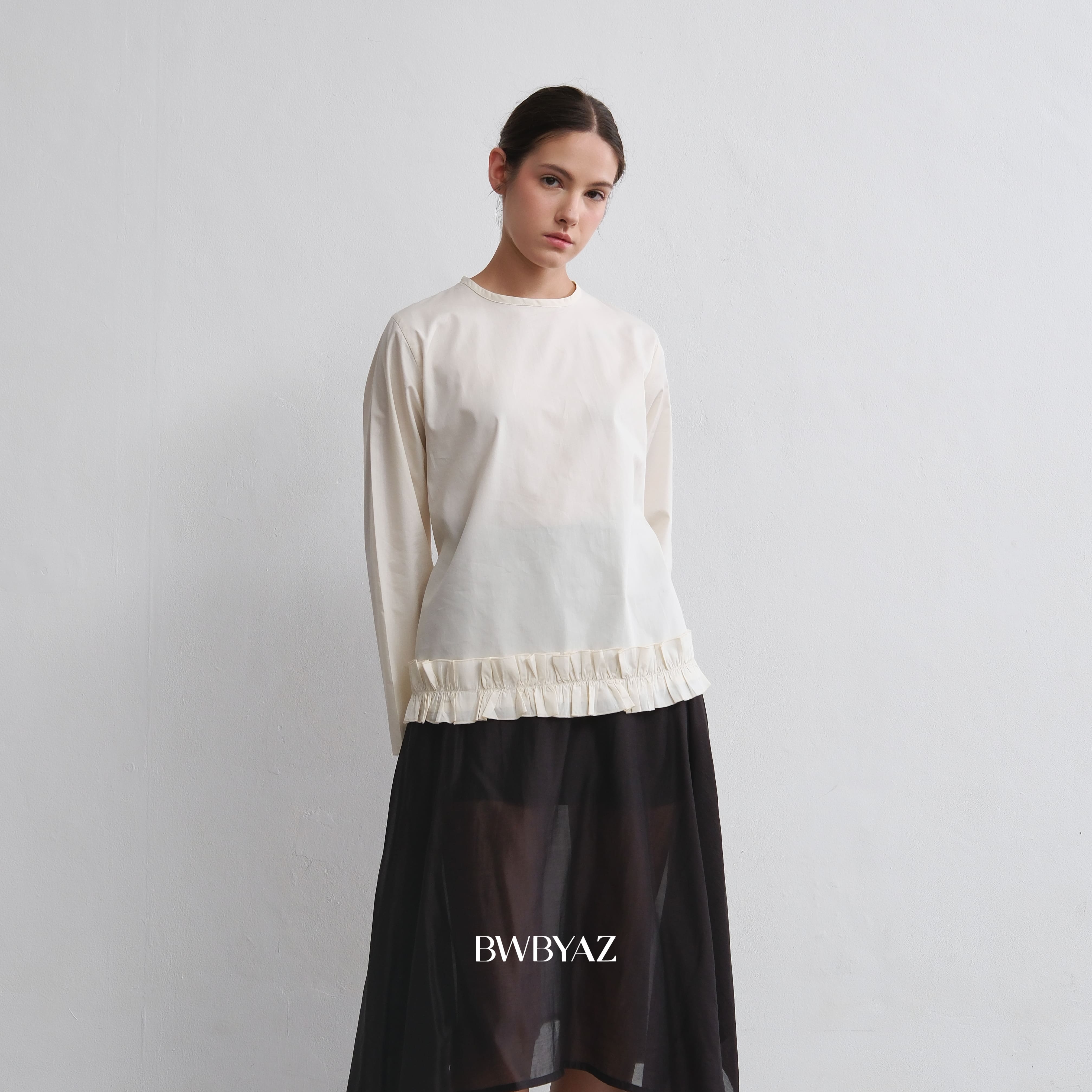 BWBYAZ - Saila Ruffle Blouse (READY STOCK)