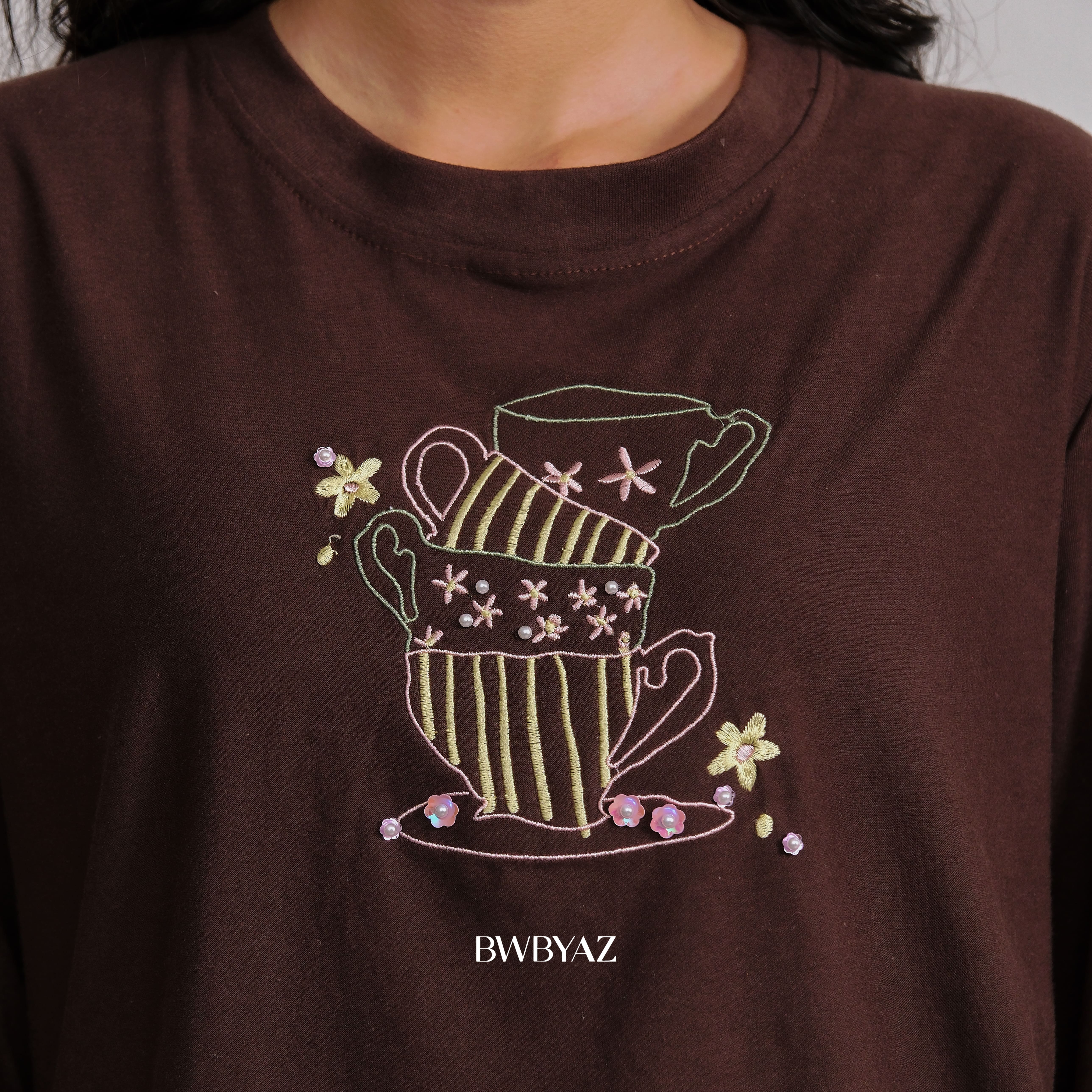 BWBYAZ - Ollie Embroidery Top Twinkle & Teacup (READY STOCK)