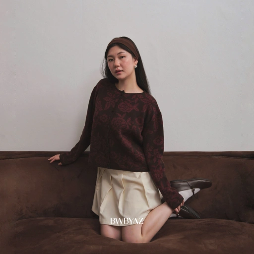 BWBYAZ STAPLE EASE - Aurelie Floral Cardigan (READY STOCK)