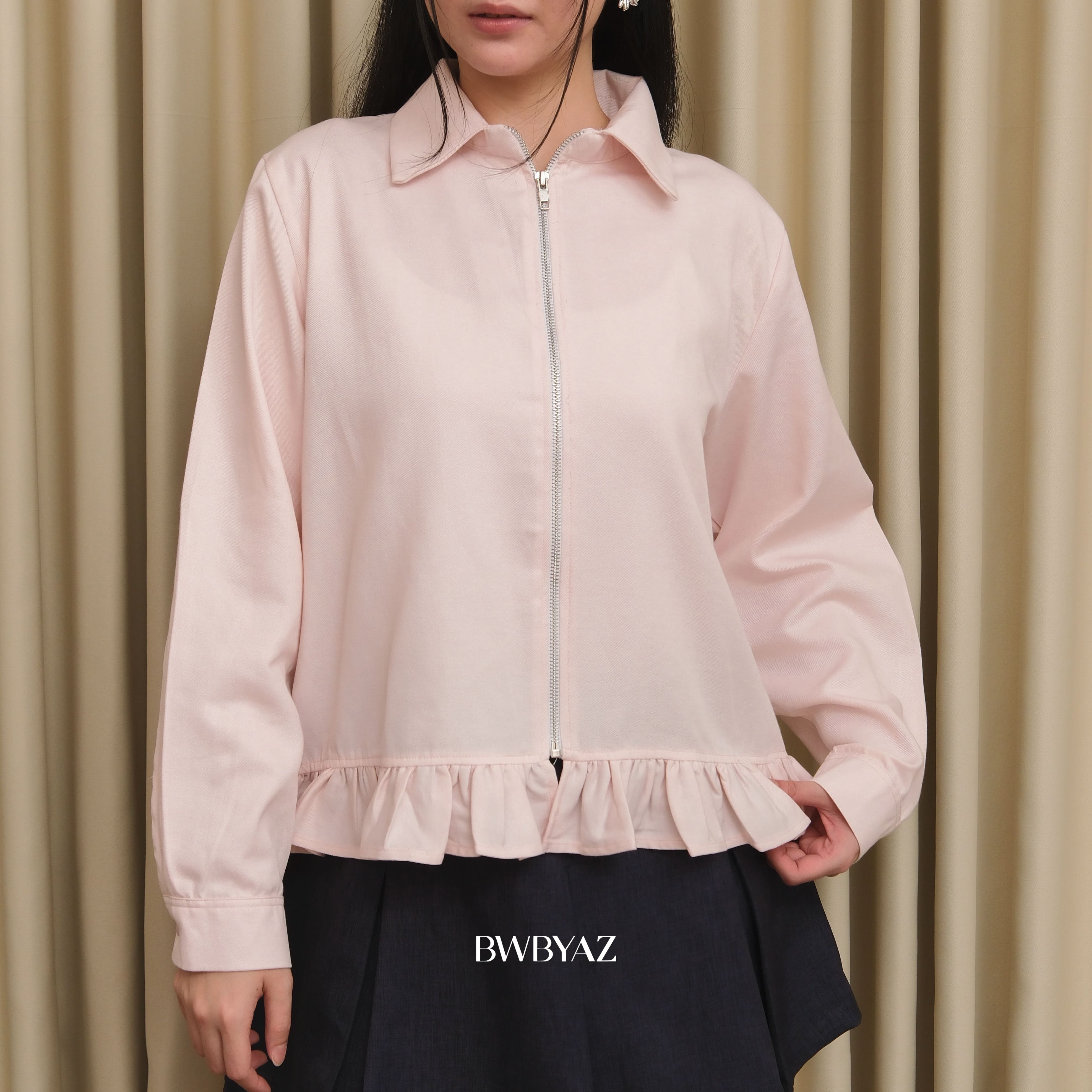 BWBYAZ - Friska Ruffle Shirt (READY STOCK)
