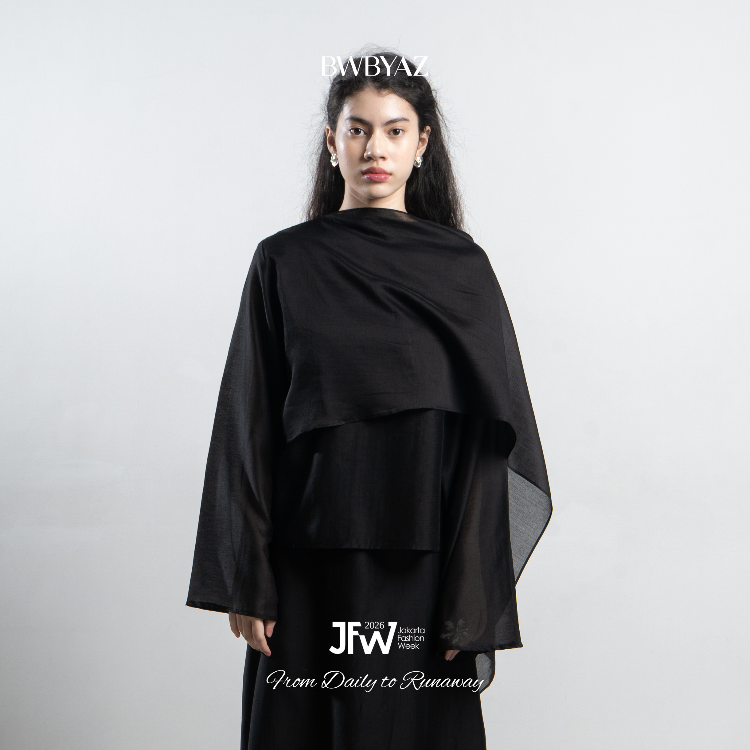 BWBYAZ JFW COLLECTION - Selma Shawl Blouse  (READY STOCK)