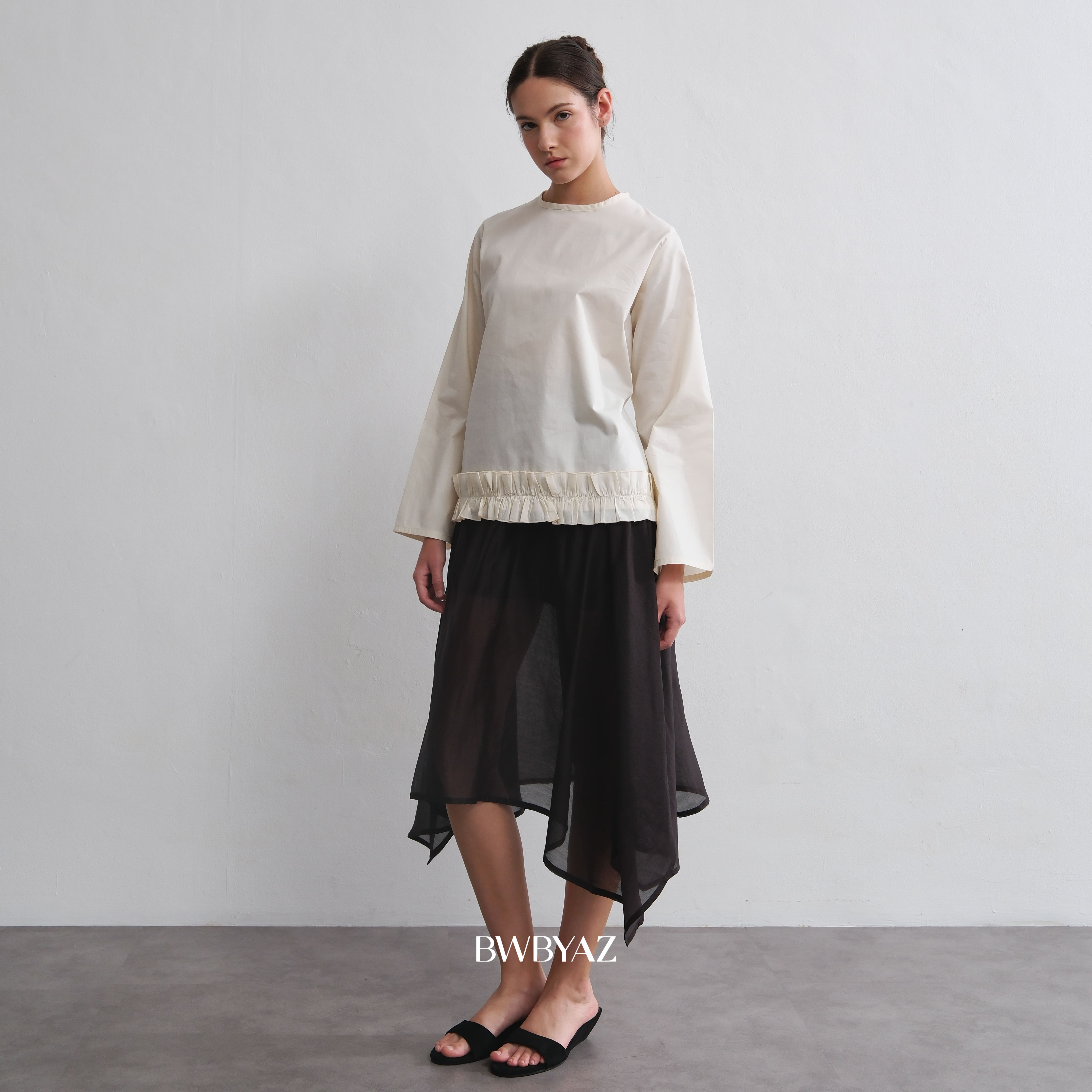 BWBYAZ - Saila Ruffle Blouse (READY STOCK)