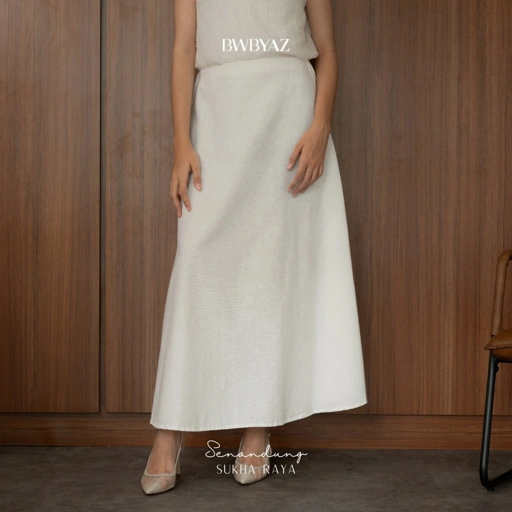 Image of BWBYAZ- SENANDUNG SUKHA RAYA - MEERA LINEN SKIRT [READY STOCK]