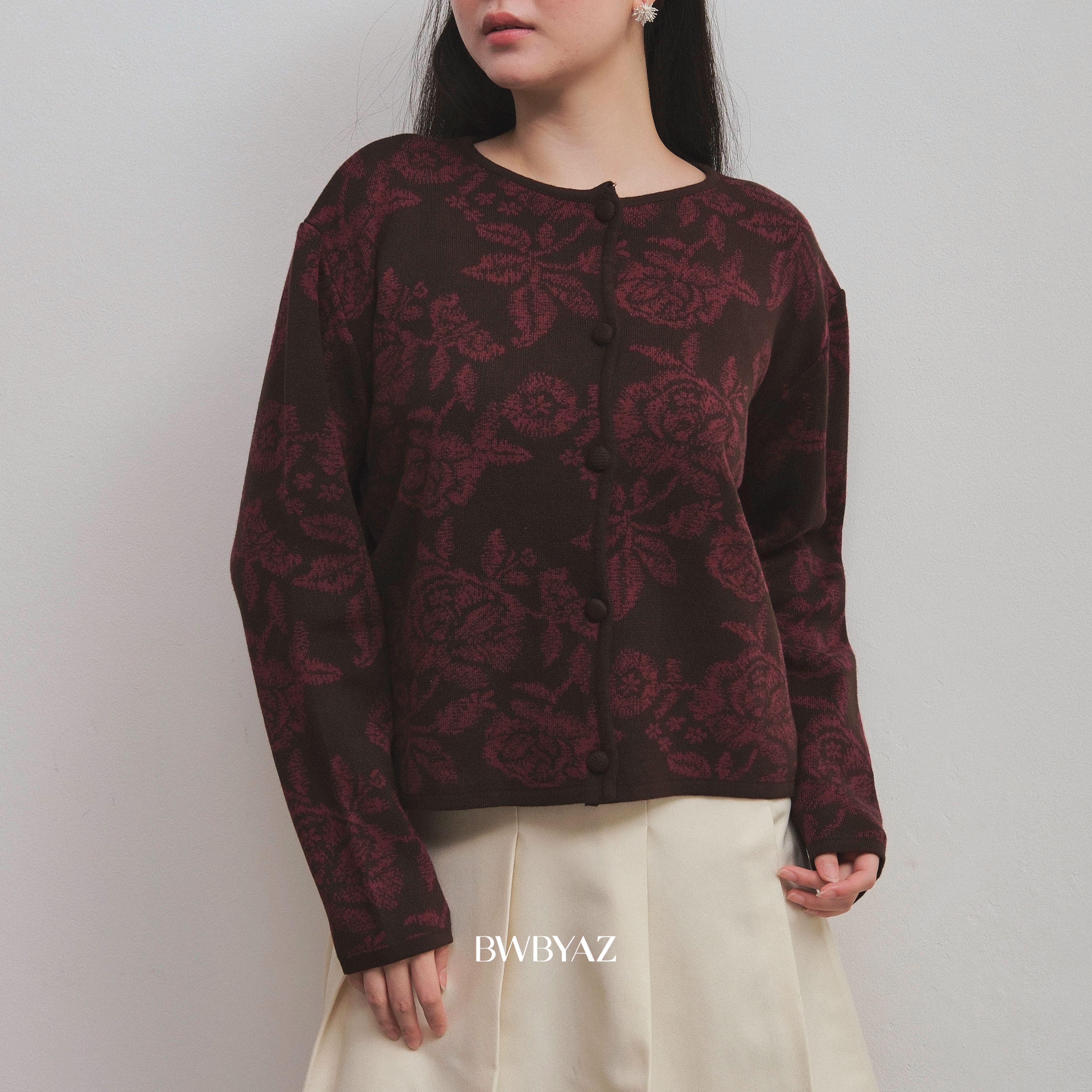 BWBYAZ STAPLE EASE -  Aurelie Floral Cardigan