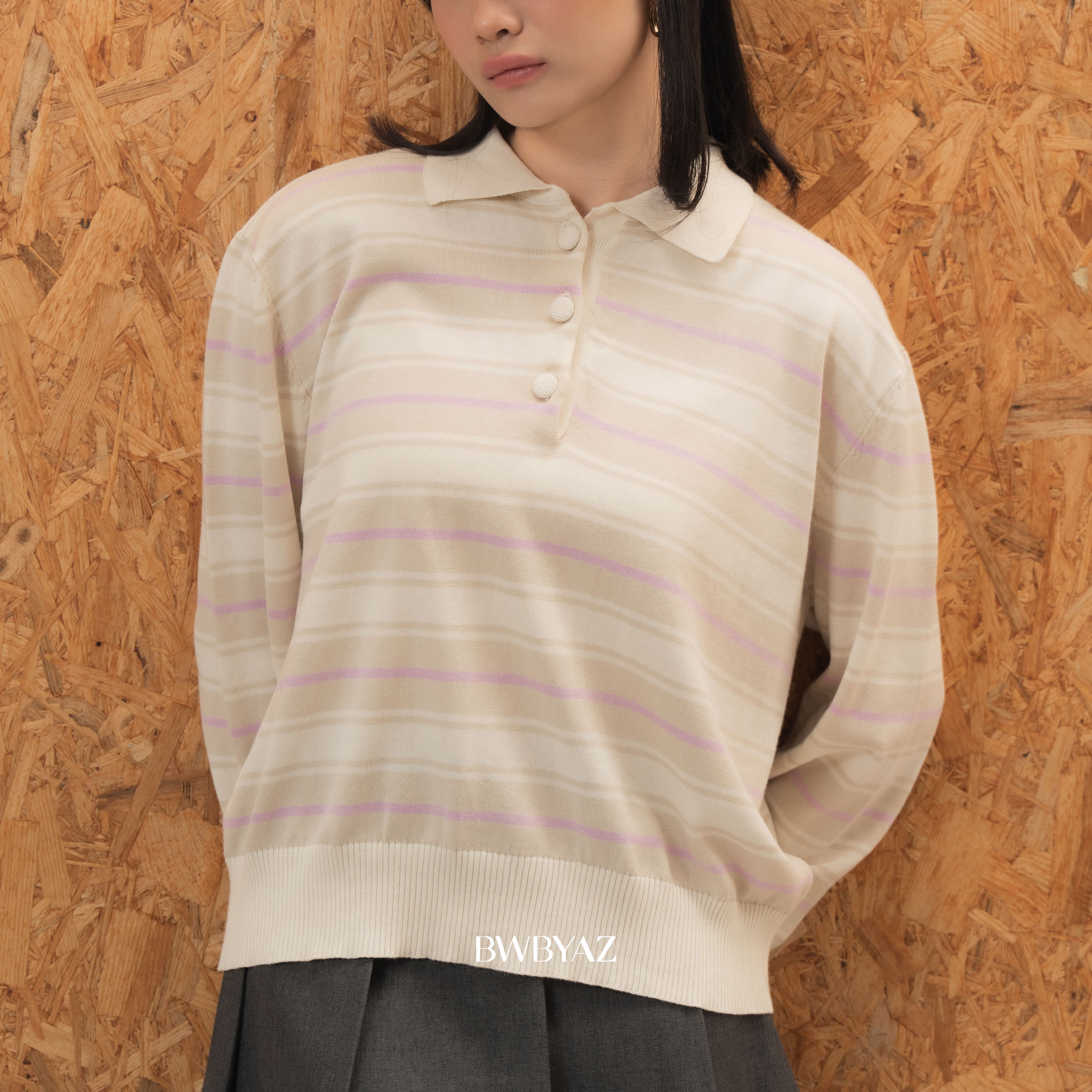 BWBYAZ - Marvine Stripes Knit (READY STOCK)