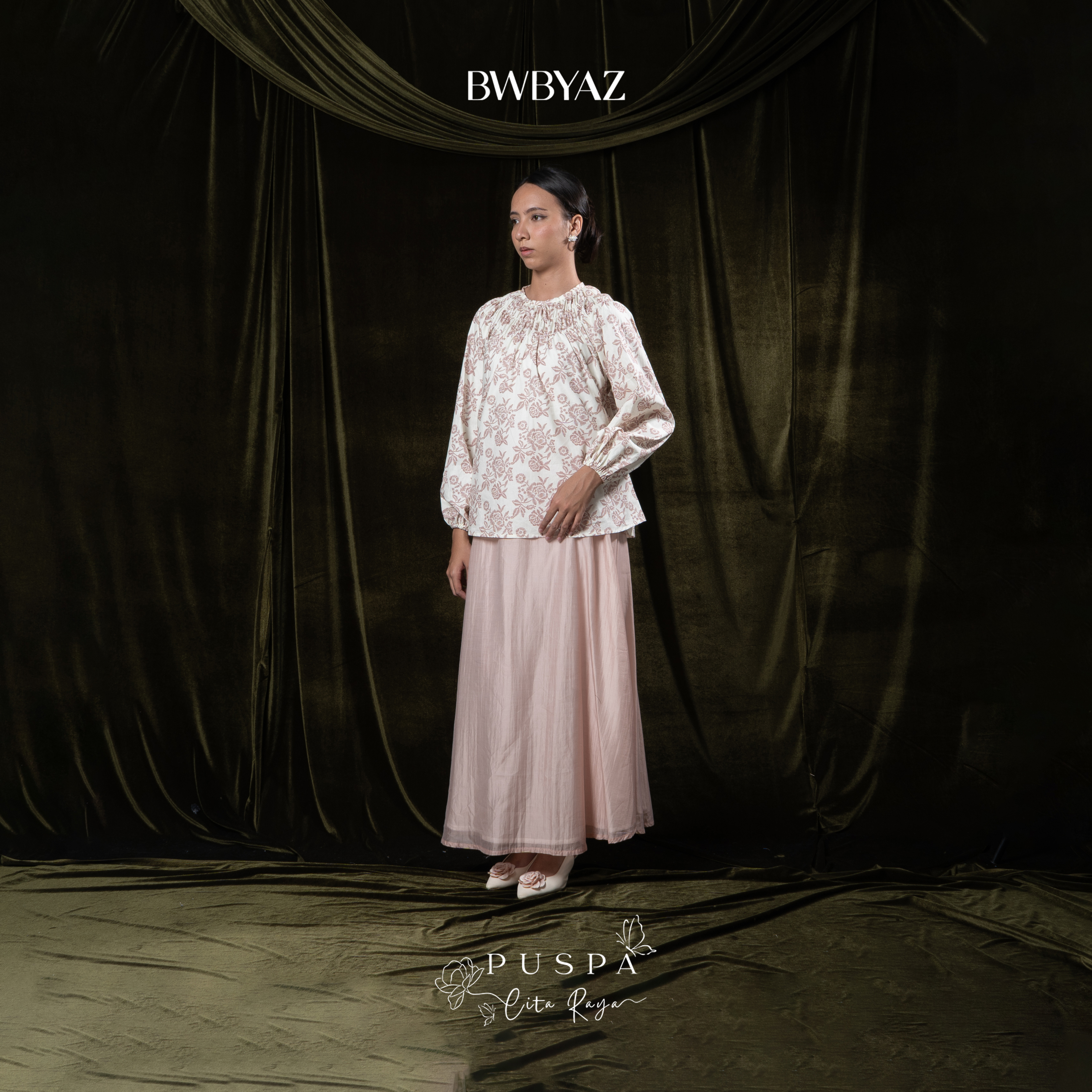 BWBYAZ - PUSPA CITA RAYA - Nona Damaira Shirred Blouse.