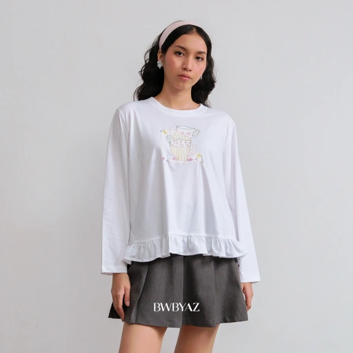 BWBYAZ - Ollie Embroidery Top Twinkle & Teacup