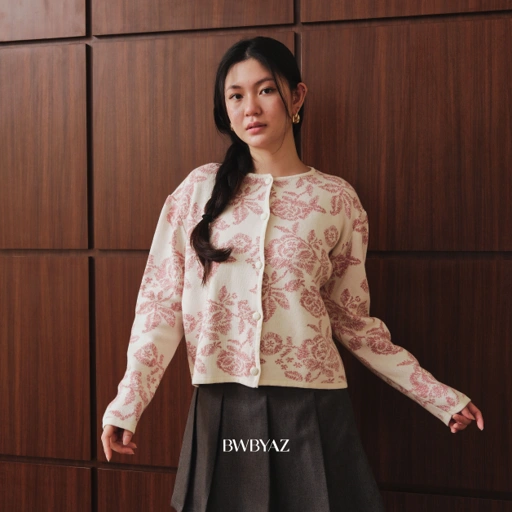 BWBYAZ STAPLE EASE -  Aurelie Floral Cardigan