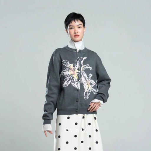 Image of BWYAZ JFW COLLECTION - LORAINE BLOOMING CARDIGAN (READY STOCK)