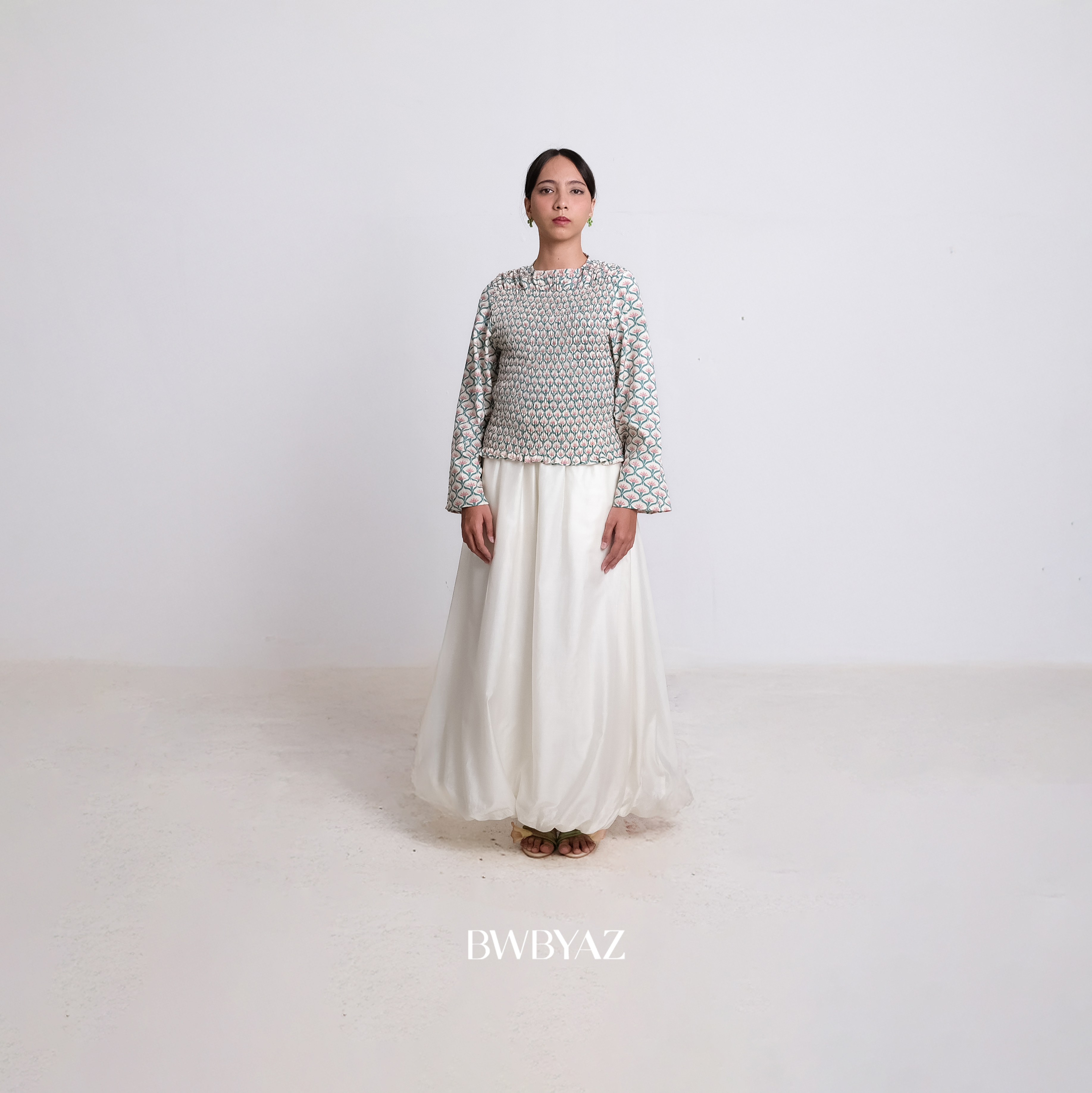 BWBYAZ - PUSPA CITA RAYA - Nona Sadhifa Shirred Blouse (READY STOCK)