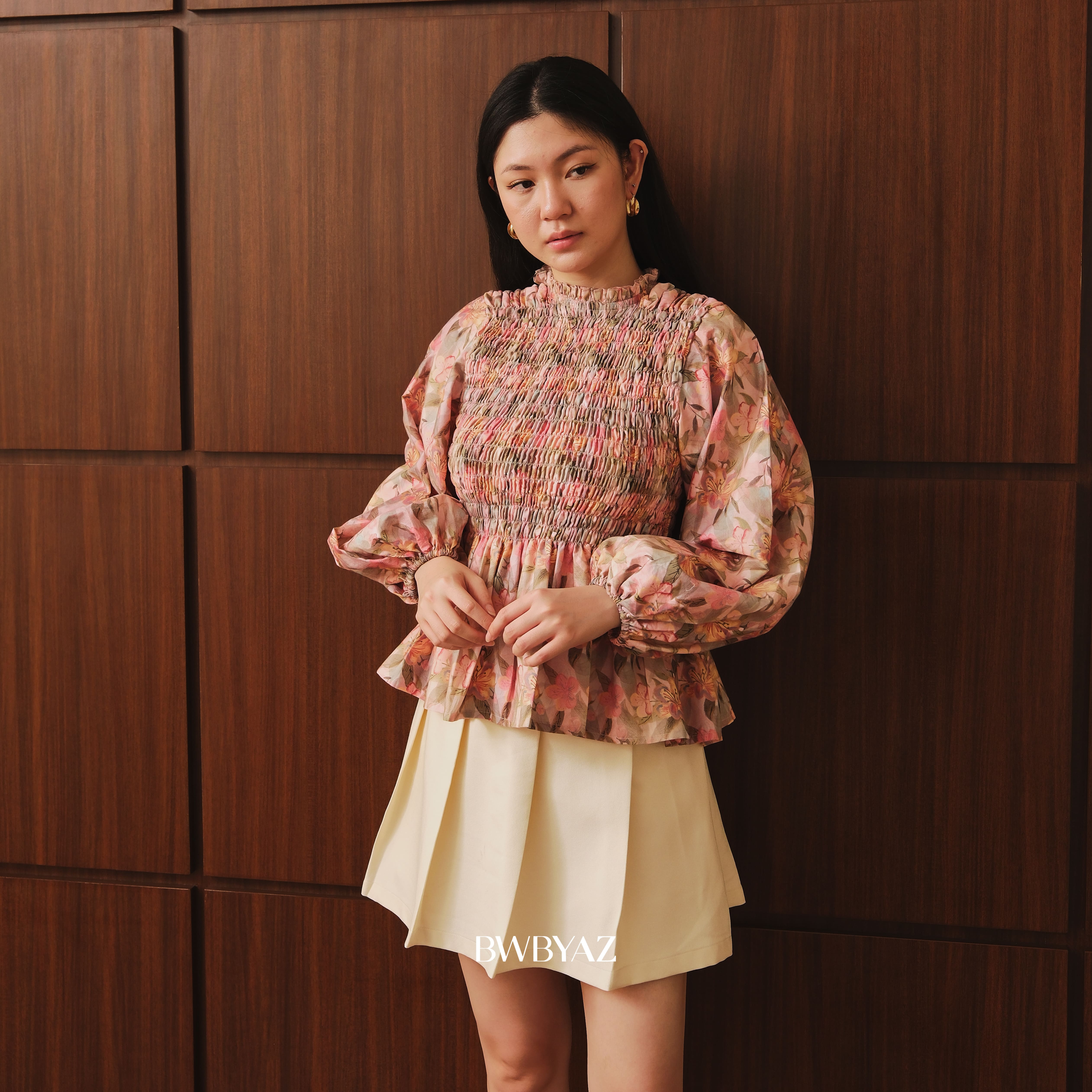 BWBYAZ - Elaria Shirred Top