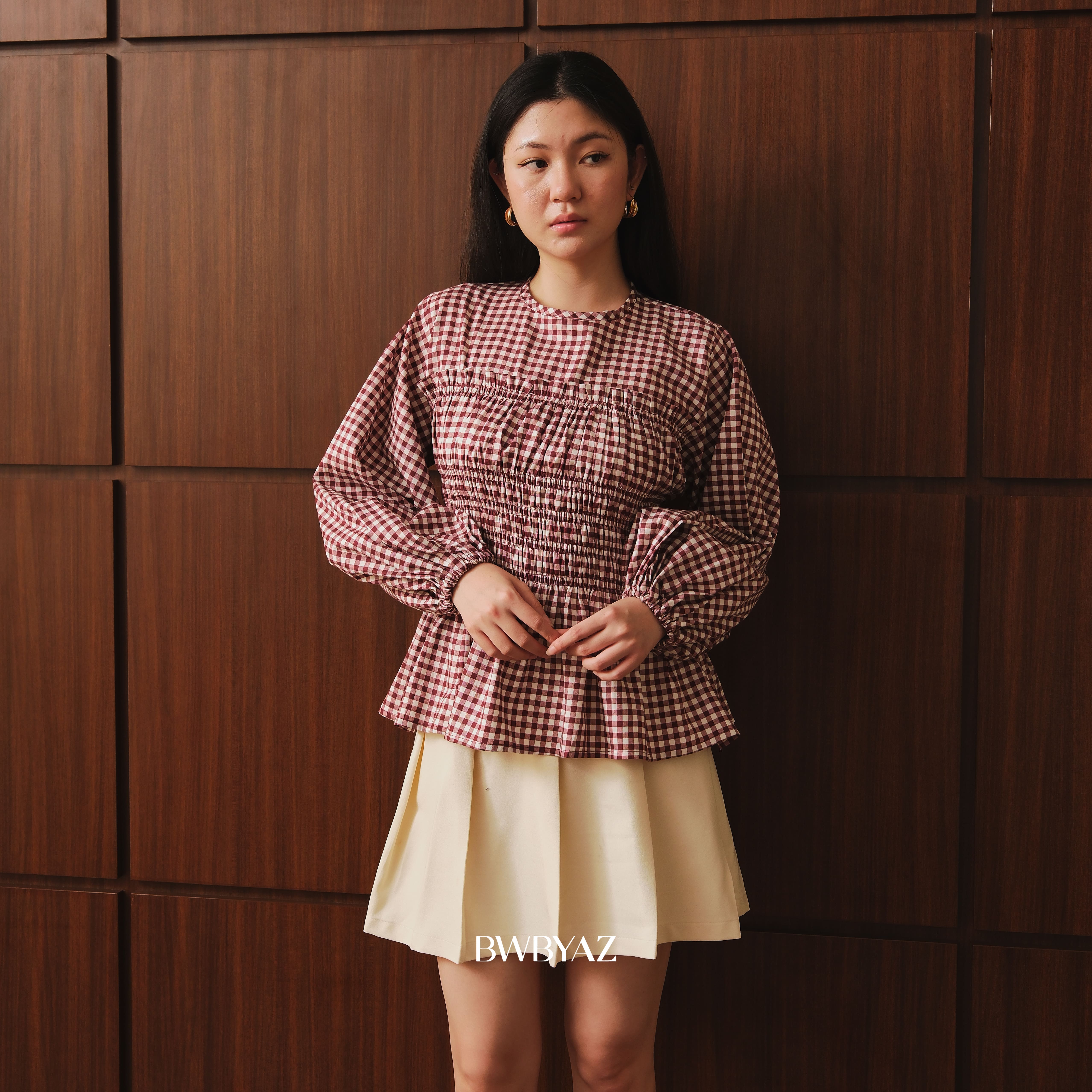 BWBYAZ - Rissa Shirred Top (READY STOCK)