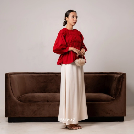 Image of BWBYAZ - PAMELA SHIRRED BLOUSE - NEW COLOUR