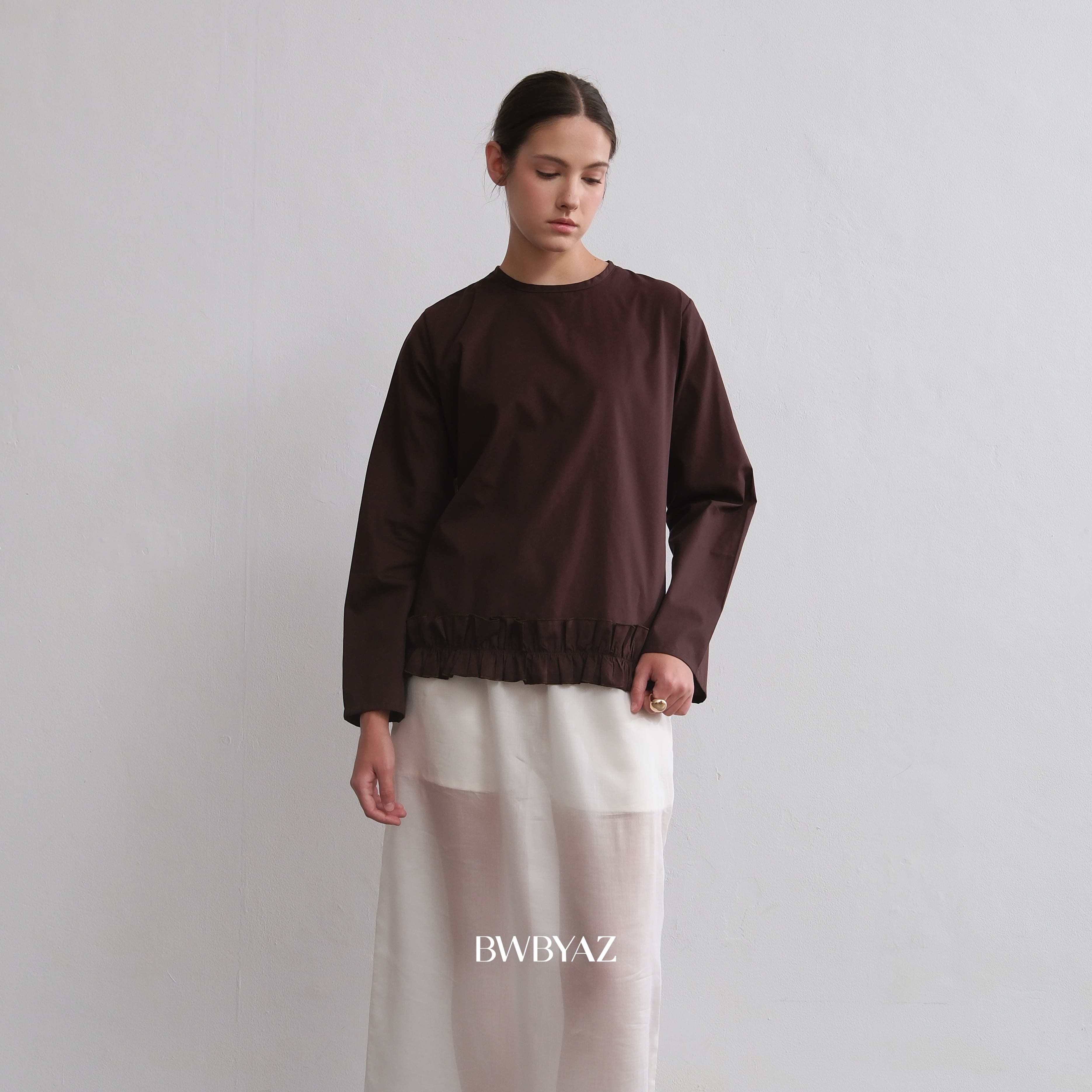 BWBYAZ - Saila Ruffle Blouse (READY STOCK)