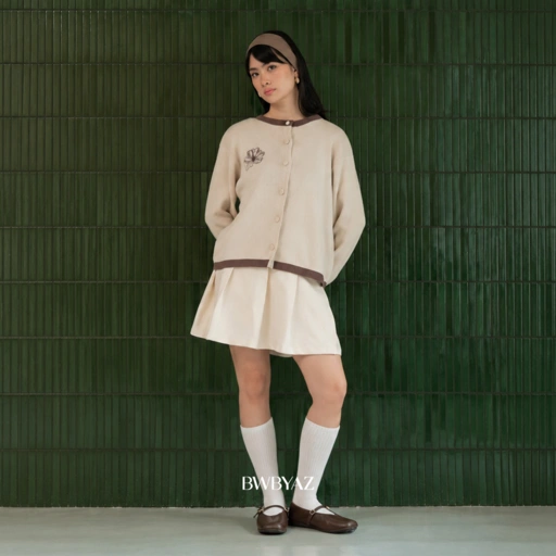 BWBYAZ STAPLE EASE - Terra Bloomy Knit Cardigan (READY STOCK)