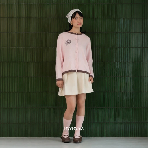 Image of BWBYAZ STAPLE EASE - Terra Bloomy Knit Cardigan