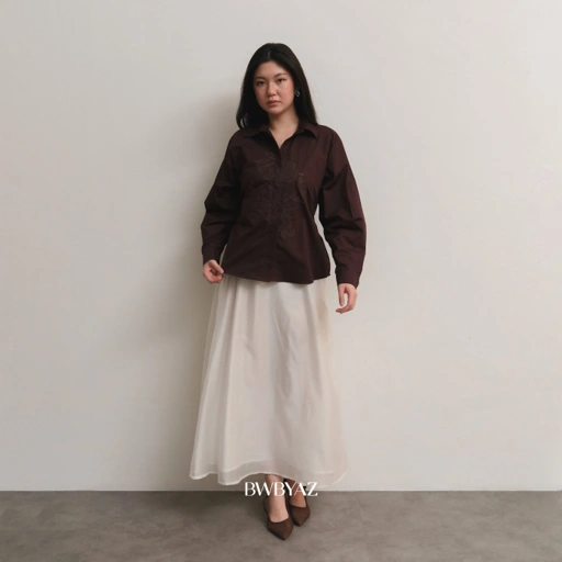 BWBYAZ - Varette Embroidery Shirt (READY STOCK)'
