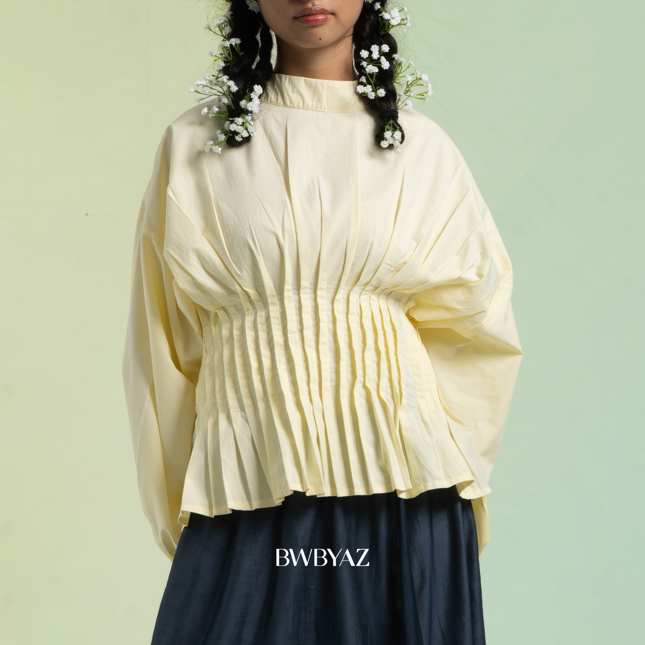 BWBYAZ - Ramita Pleated Top (READY STOCK)