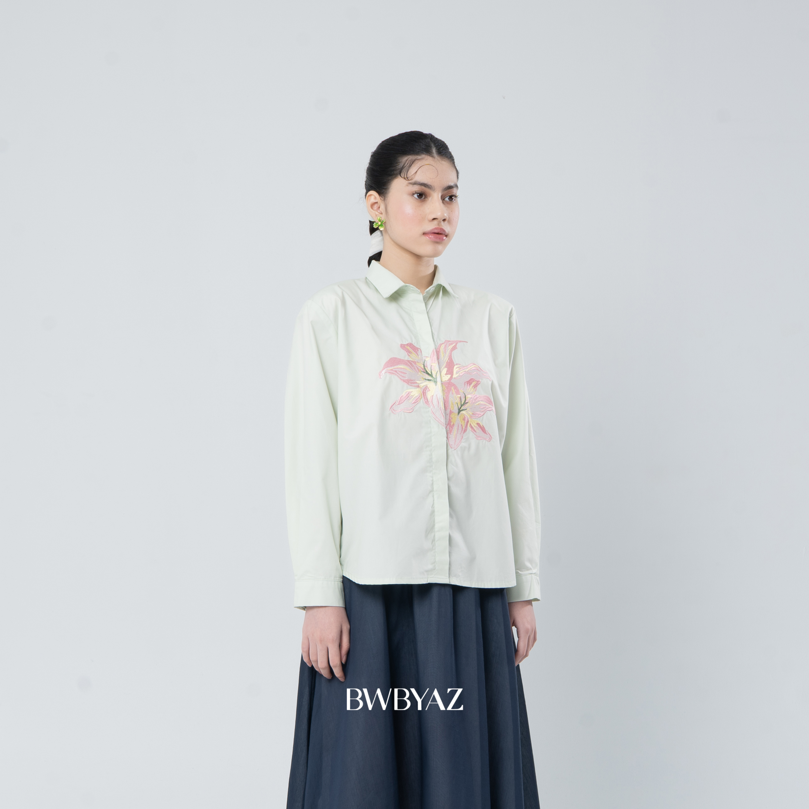 BWBYAZ - Caroline Blooming Shirt (READY STOCK)