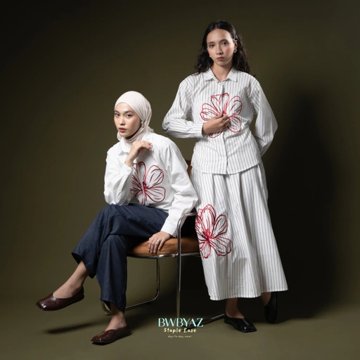 Image of BWBYAZ STAPLE EASE - SASMITA BLOOMING SHIRT