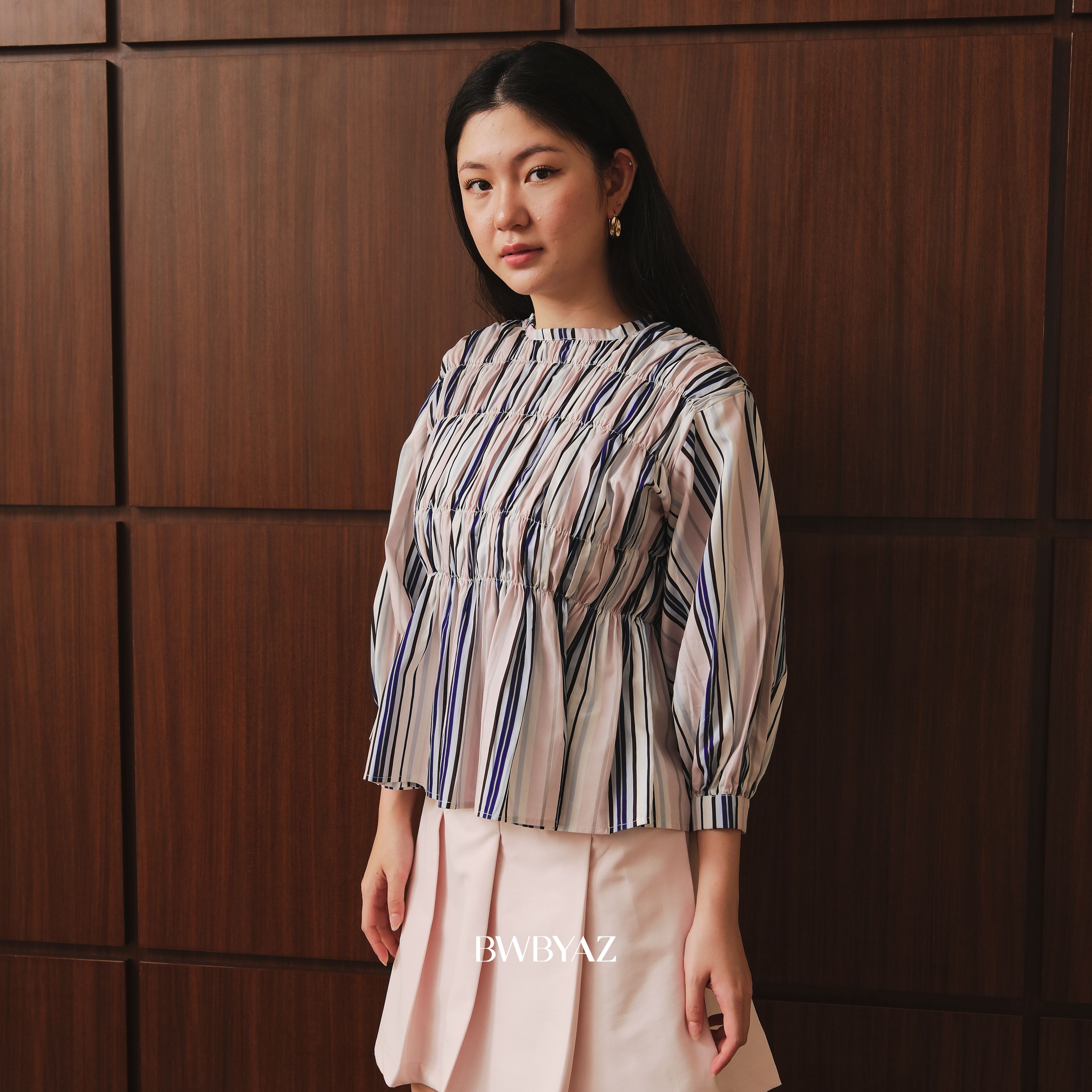 BWBYAZ - Pamela Shirred Blouse Pattern (READY STOCK)