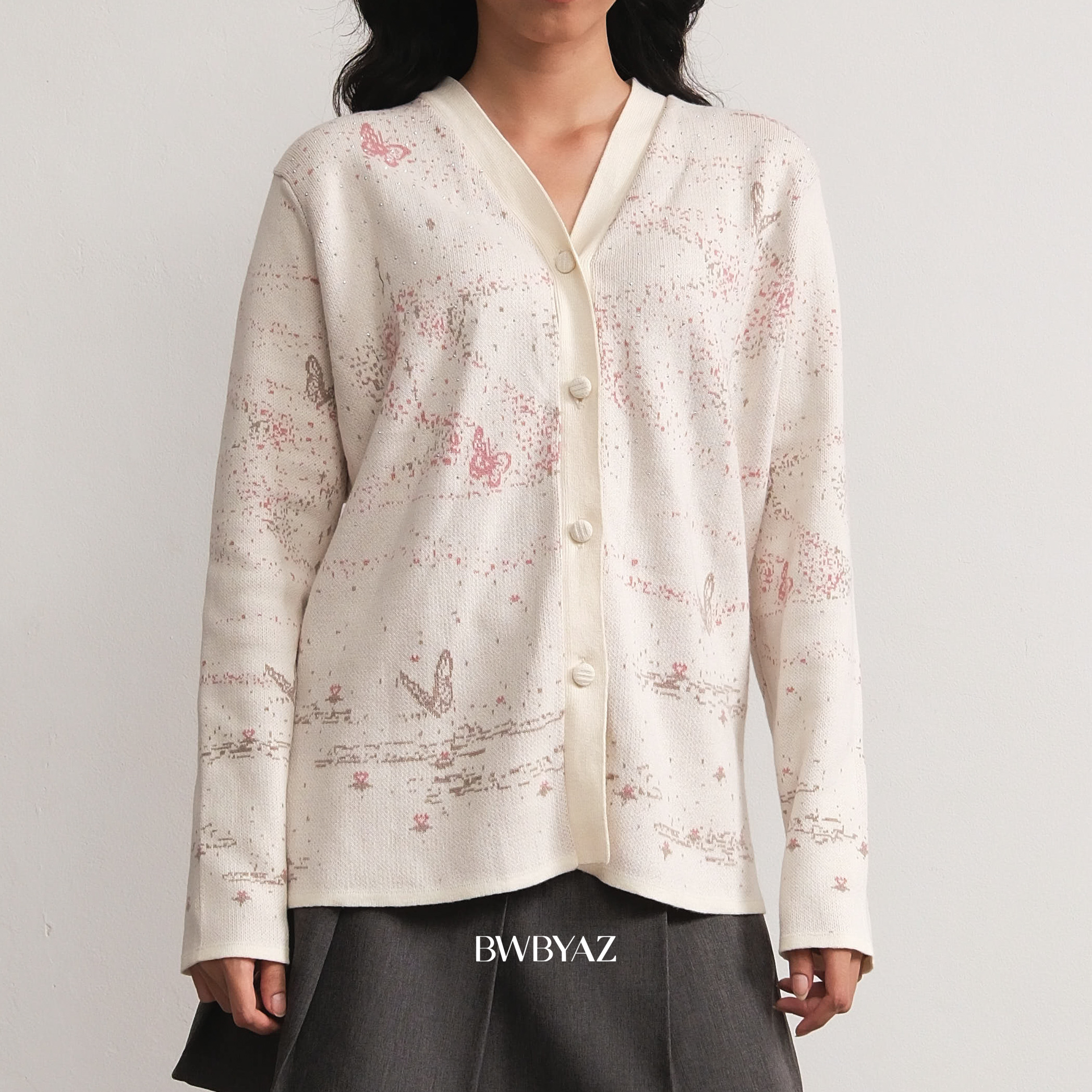 BWBYAZ - Cherine Sparkle Cardigan (READY STOCK)