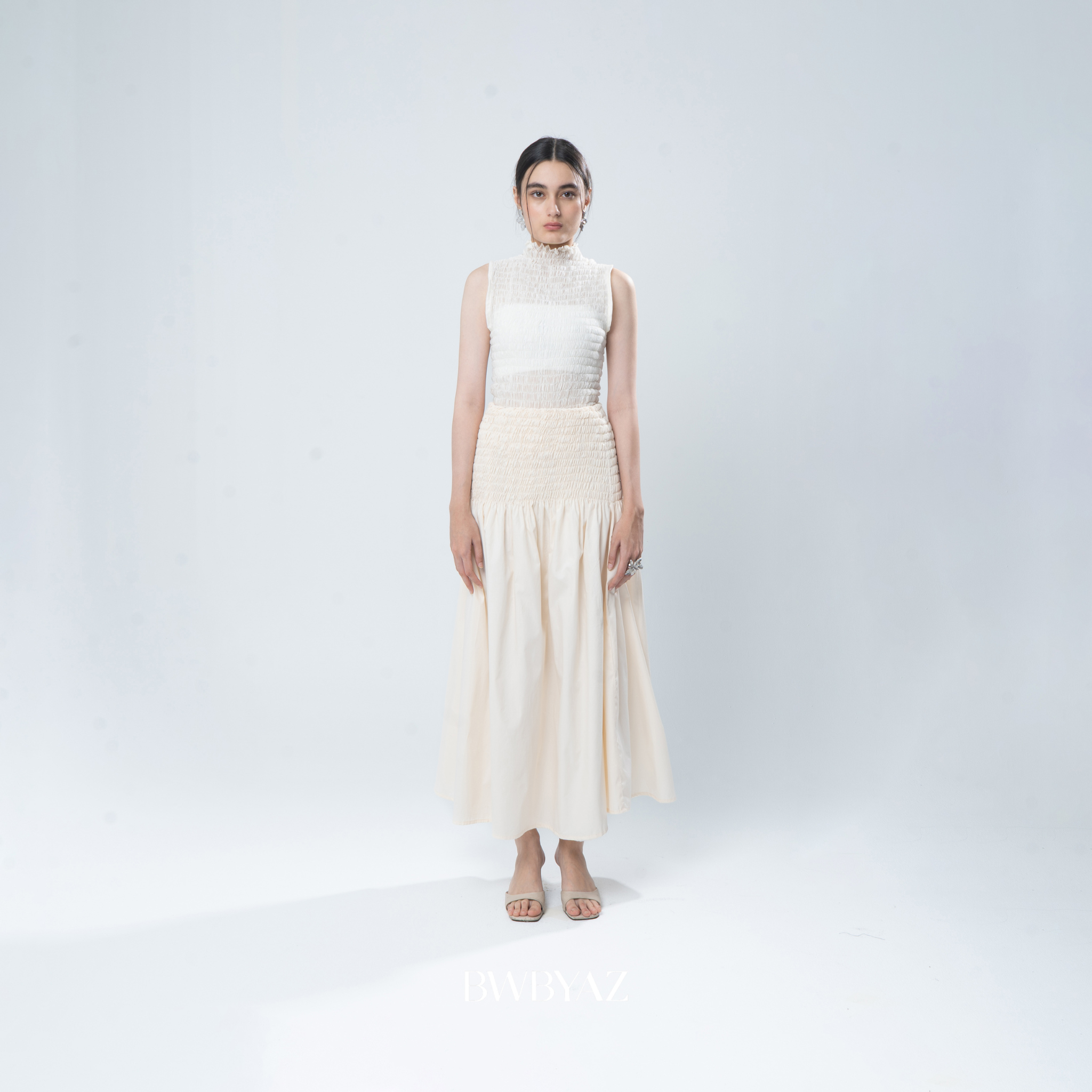 BWBYAZ - Sasmaya Shirred Skirt (READY STOCK)