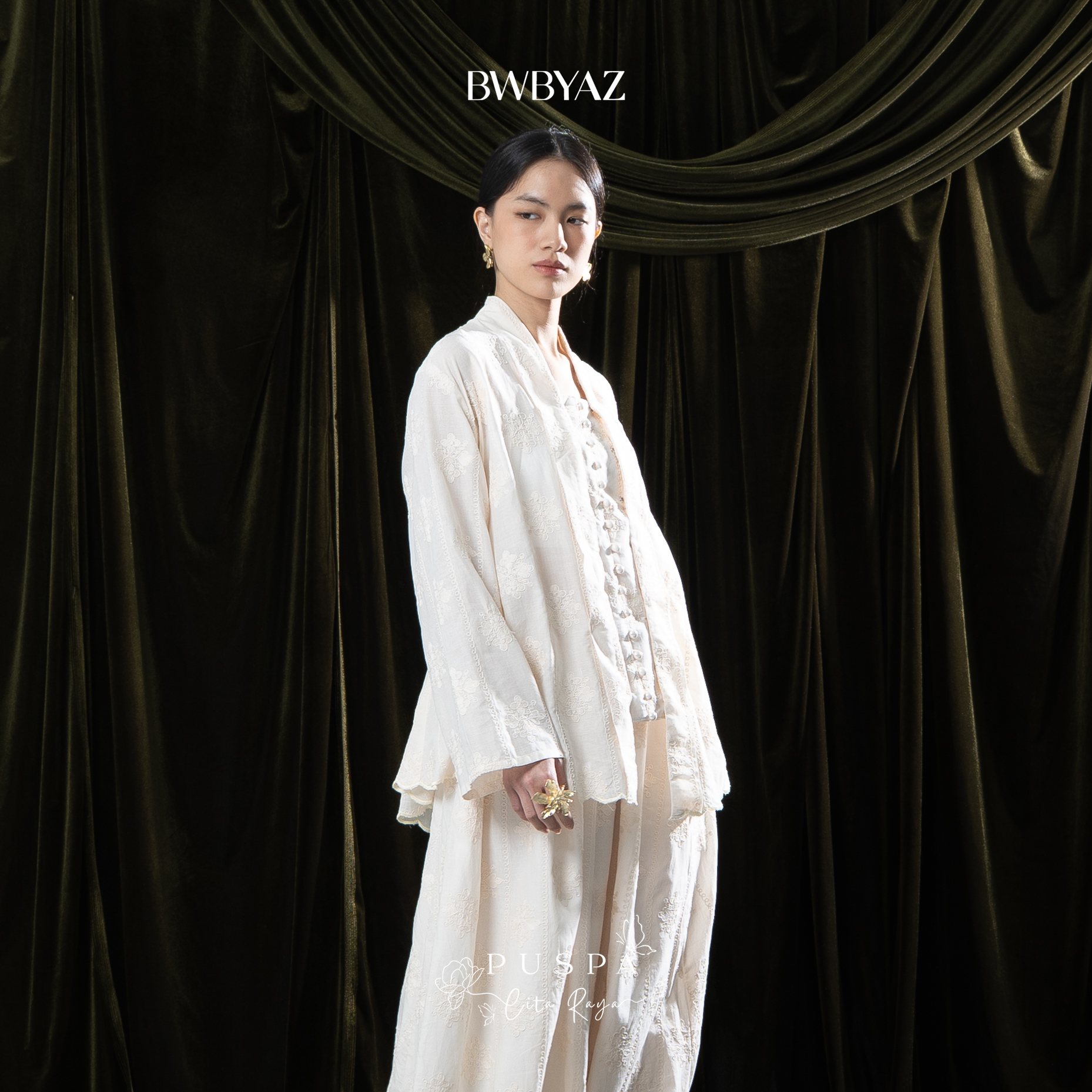 BWBYAZ - PUSPA CITA RAYA - Nona Cantika Embroidery Kebaya (READY STOCK)
