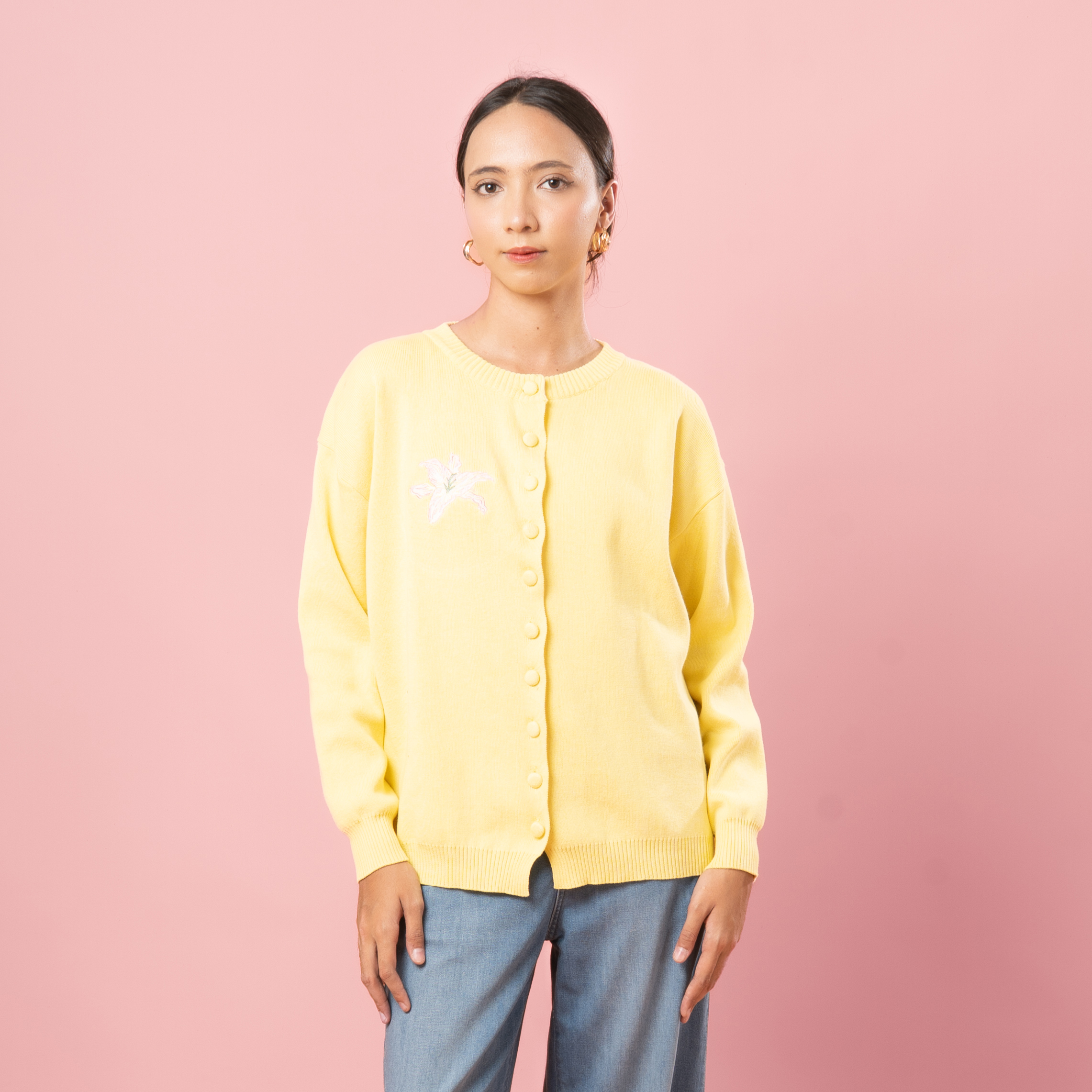 BWBYAZ STAPLE EASE - Ophelia Bloomy Knit Cardigan (READY STOCK)