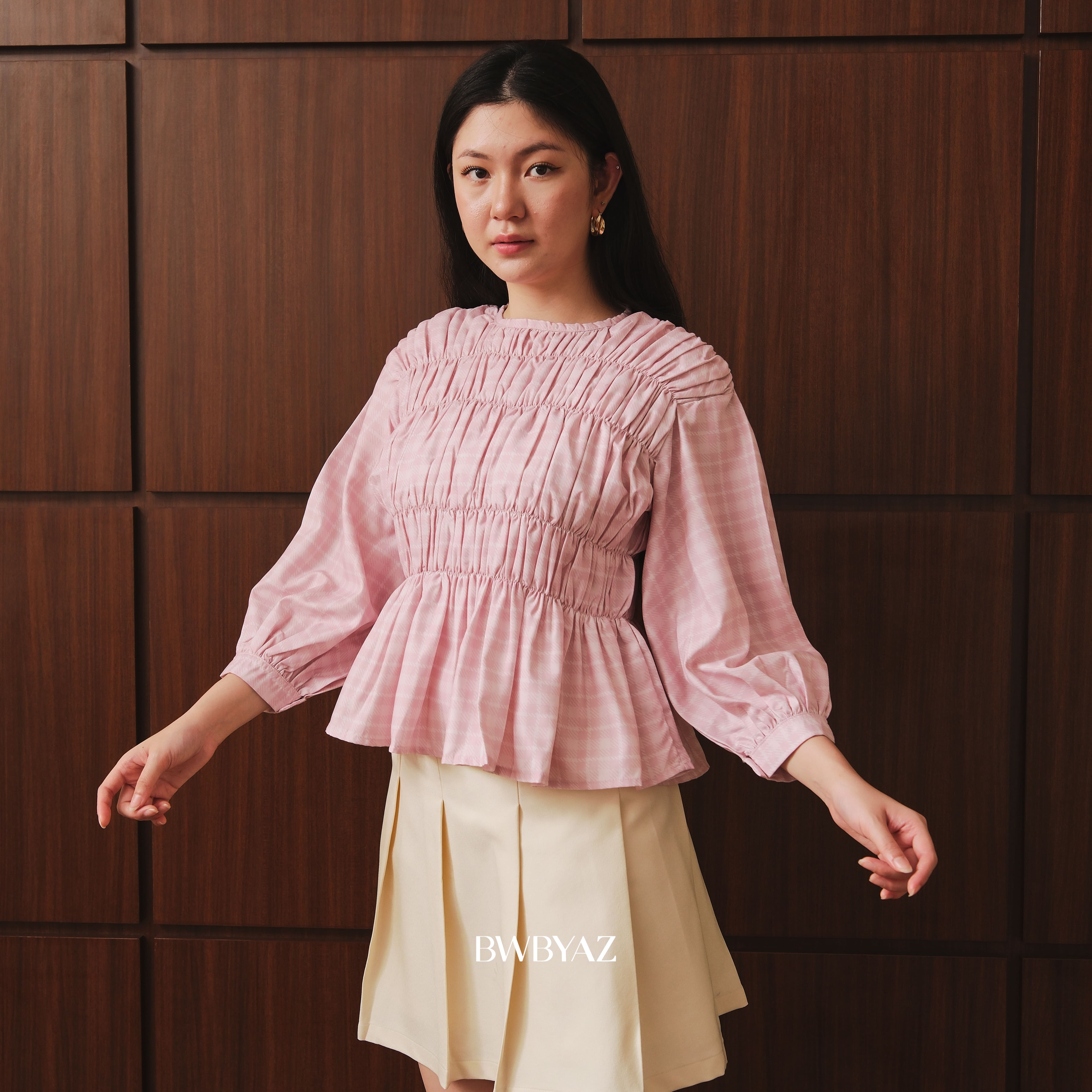 BWBYAZ - Pamela Shirred Blouse Pattern (READY STOCK)