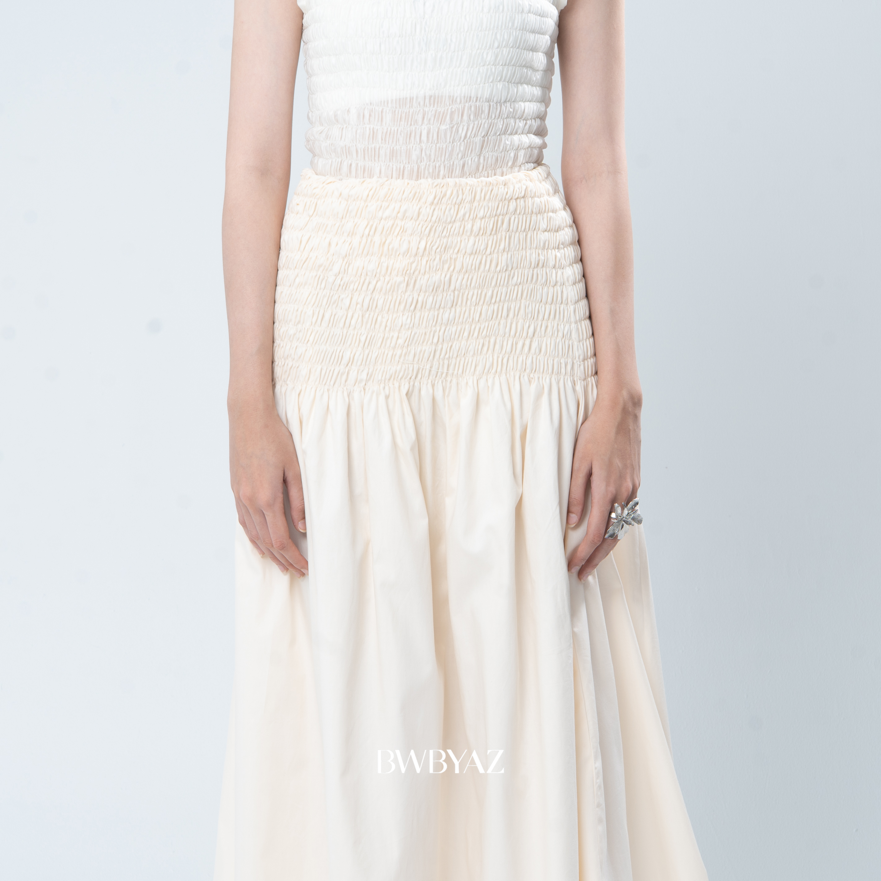 BWBYAZ - Sasmaya Shirred Skirt (READY STOCK)