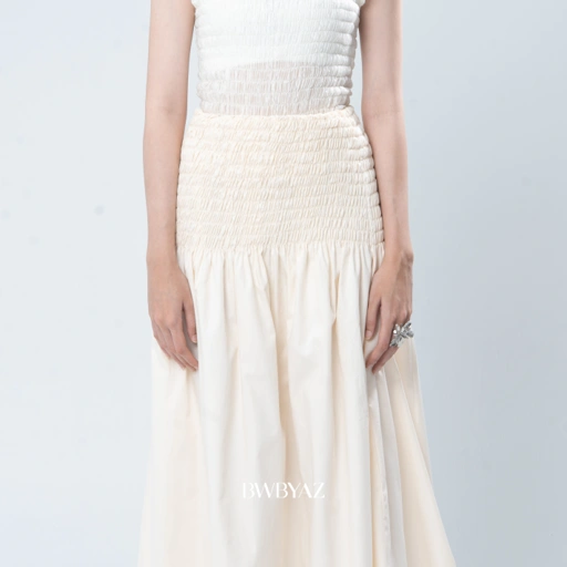 BWBYAZ - Sasmaya Shirred Skirt (READY STOCK)