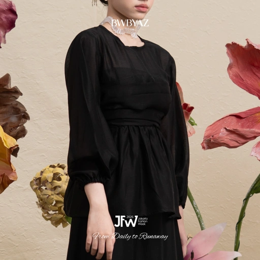 Image of BWBYAZ JFW COLLECTION -  Orielle Sheer Drapery Blouse