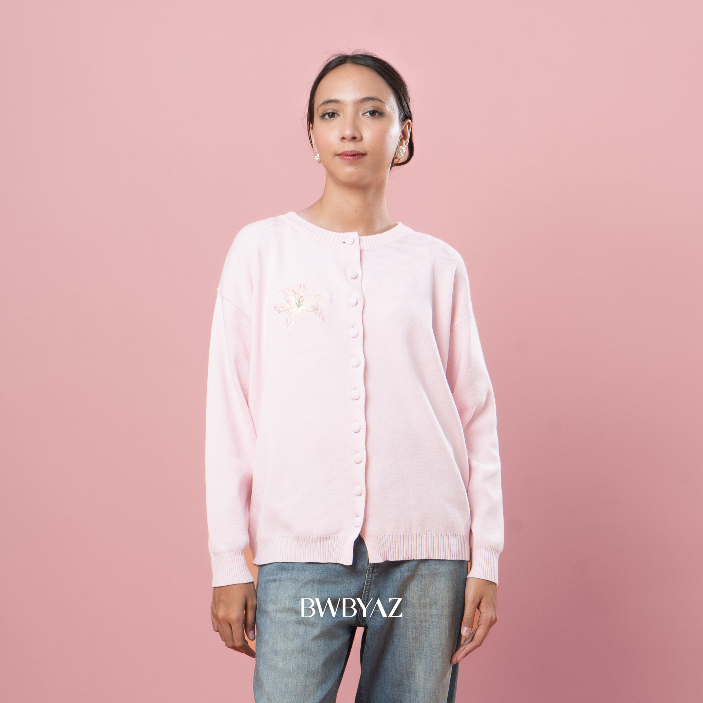 BWBYAZ STAPLE EASE - Ophelia Bloomy Knit Cardigan (READY STOCK)