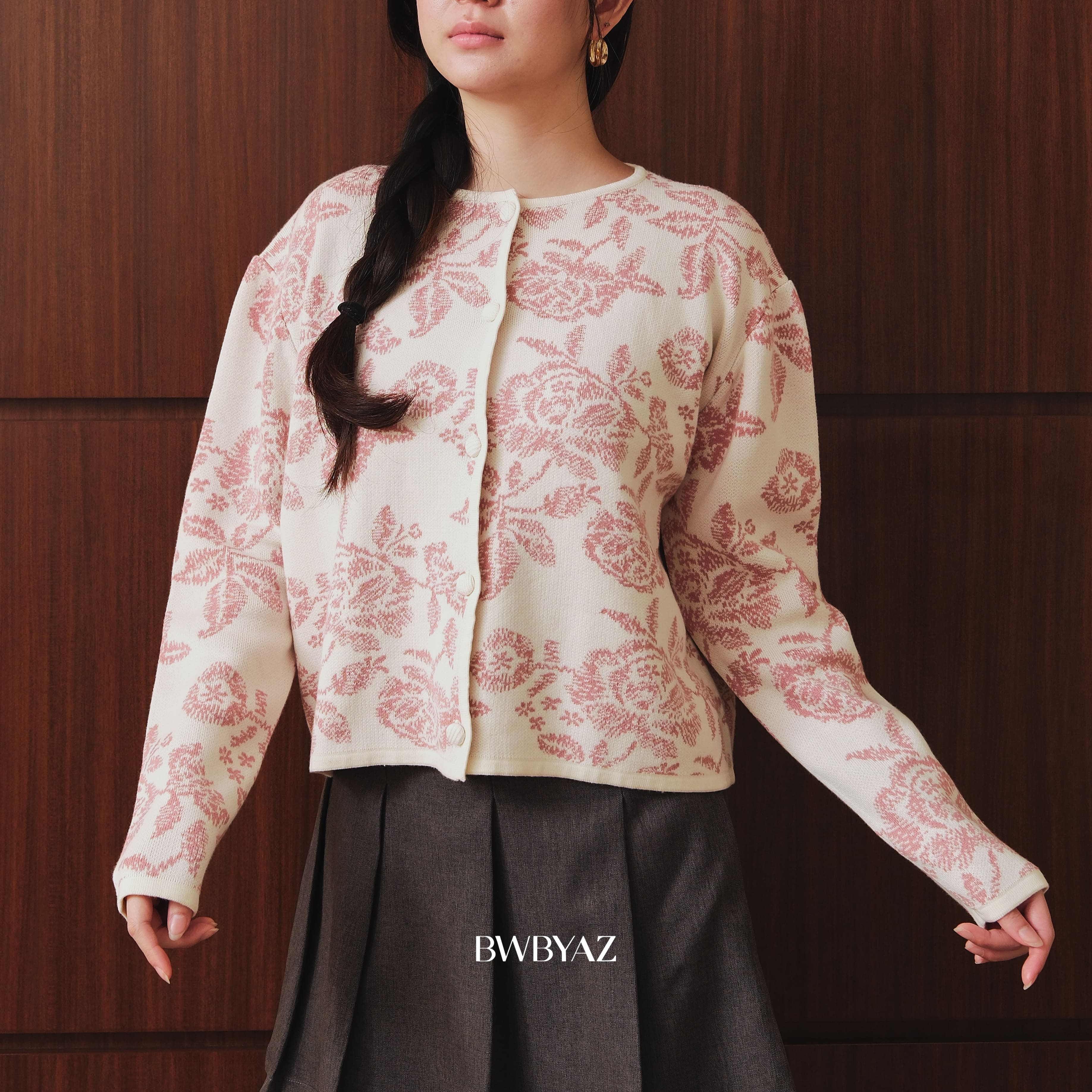 BWBYAZ STAPLE EASE -  Aurelie Floral Cardigan