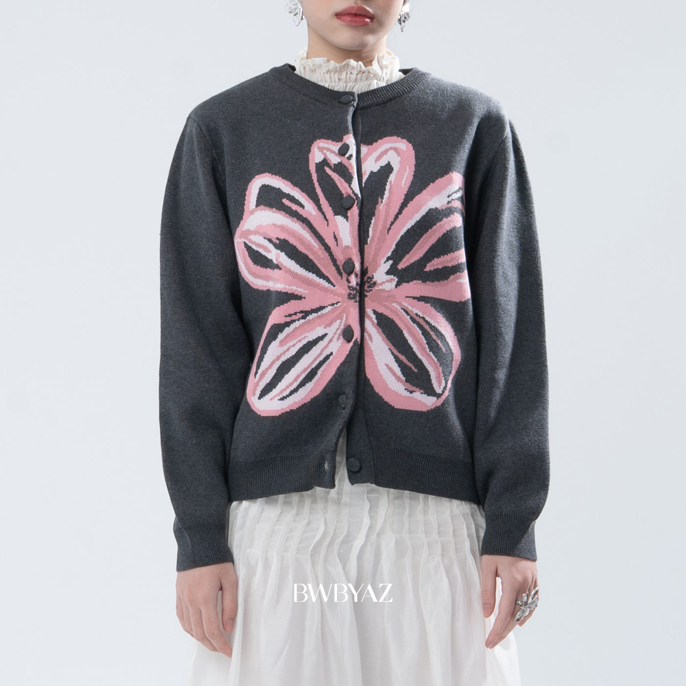 BWBYAZ - Athara Bloom Cardigan (READY STOCK)