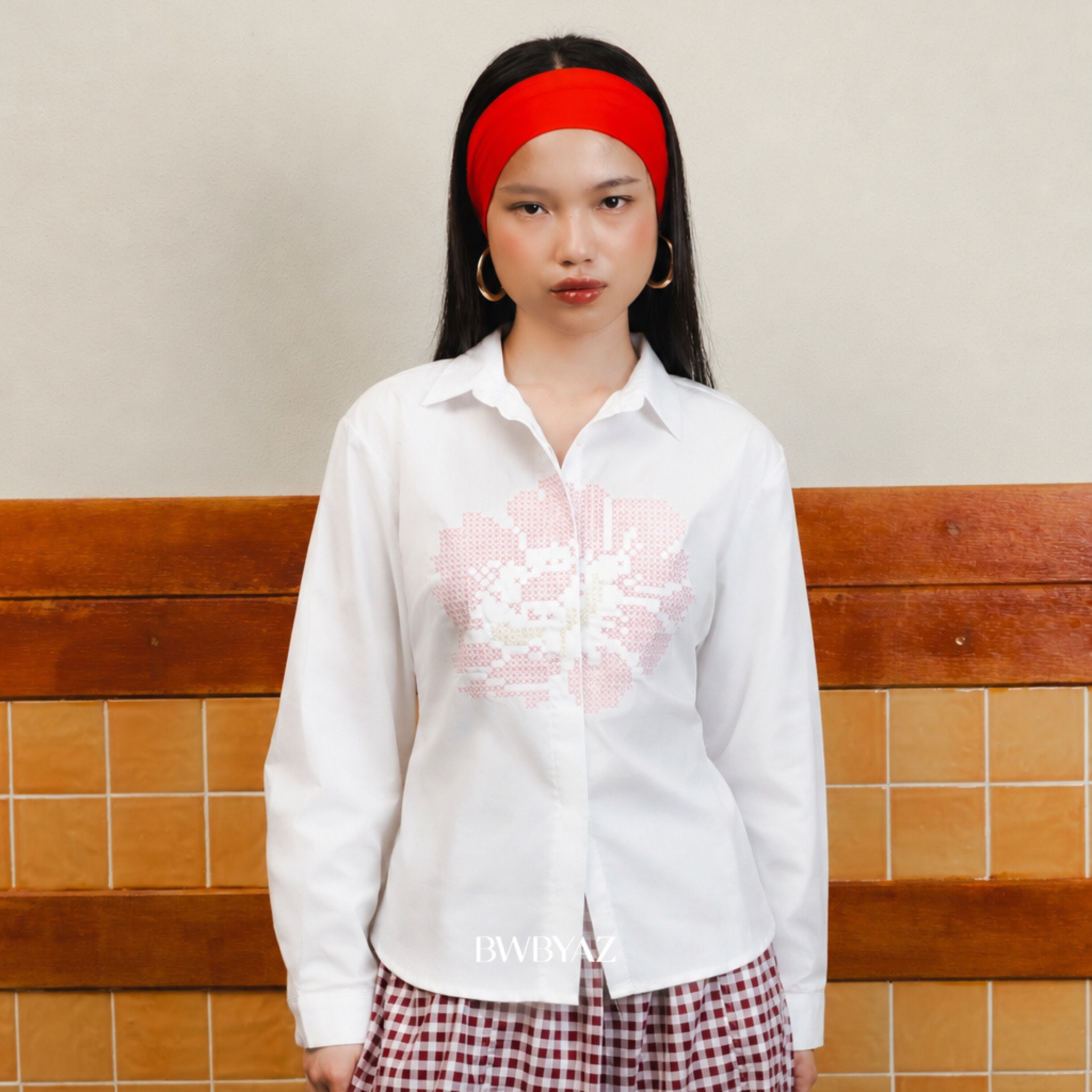 BWBYAZ - Reshya Embroidery Shirt (READY STOCK).