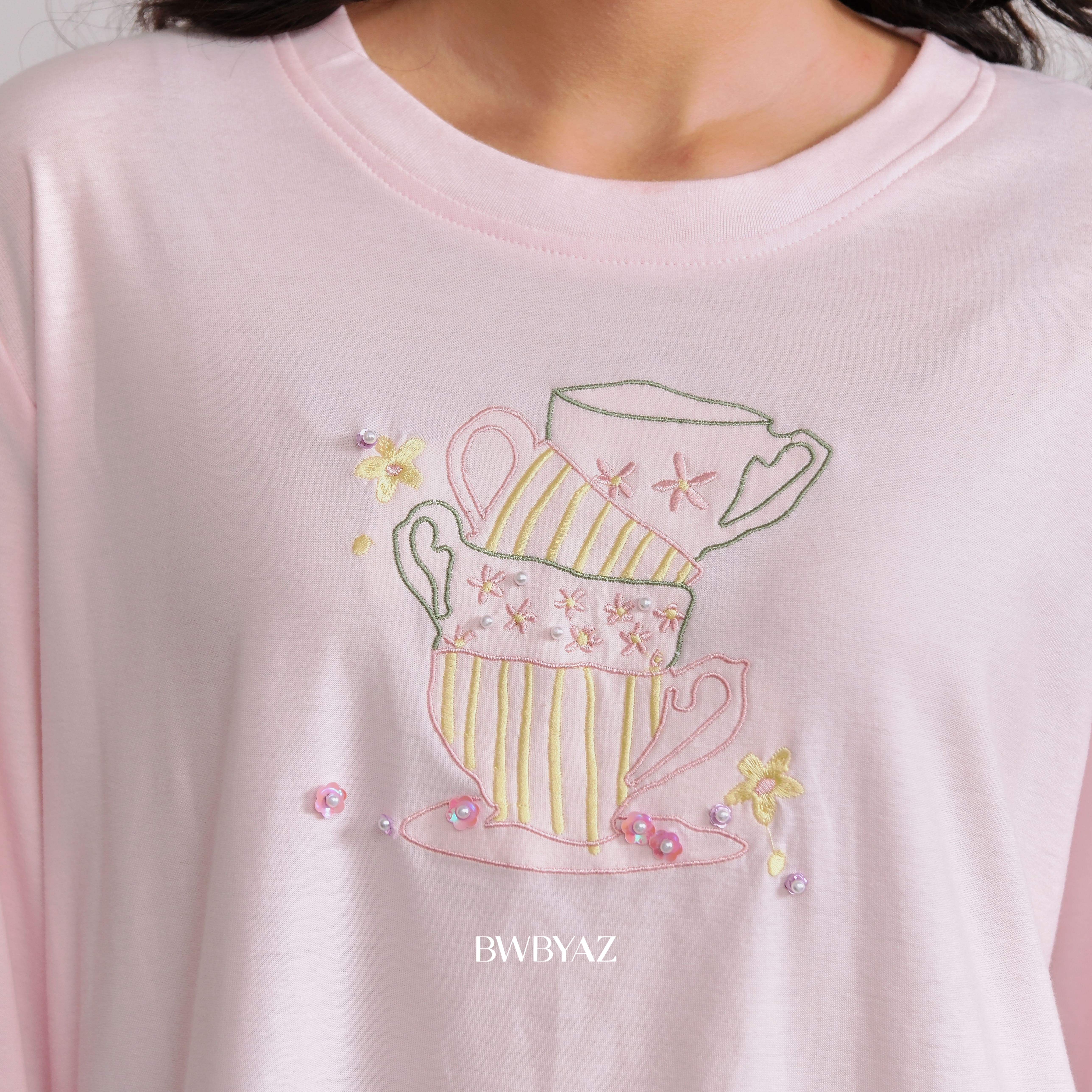 BWBYAZ - Ollie Embroidery Top Twinkle & Teacup