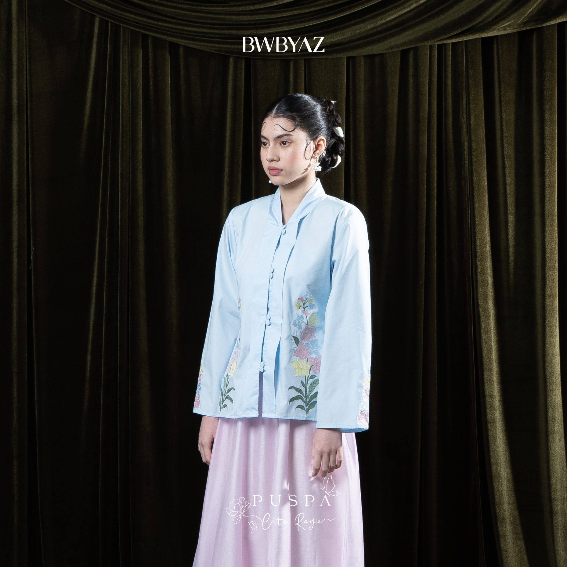 BWBYAZ - PUSPA CITA RAYA - Nona Sekar Embroidery Kebaya (READY STOCK)