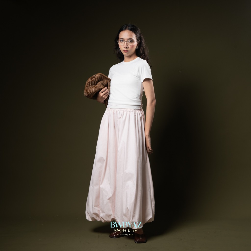 BWBYAZ STAPLE EASE - Leona Baloon Skirt (Long) - READY STOCK