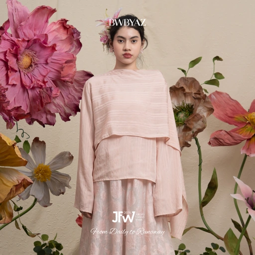 Image of BWBYAZ JFW COLLECTION - Cleya Shawl Blouse Stripes