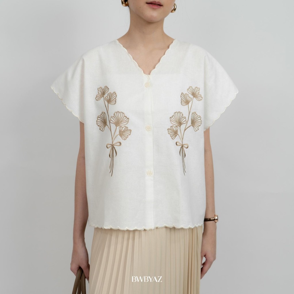 BWBYAZ - Ayudia Embroidery Vest (READY STOCK)