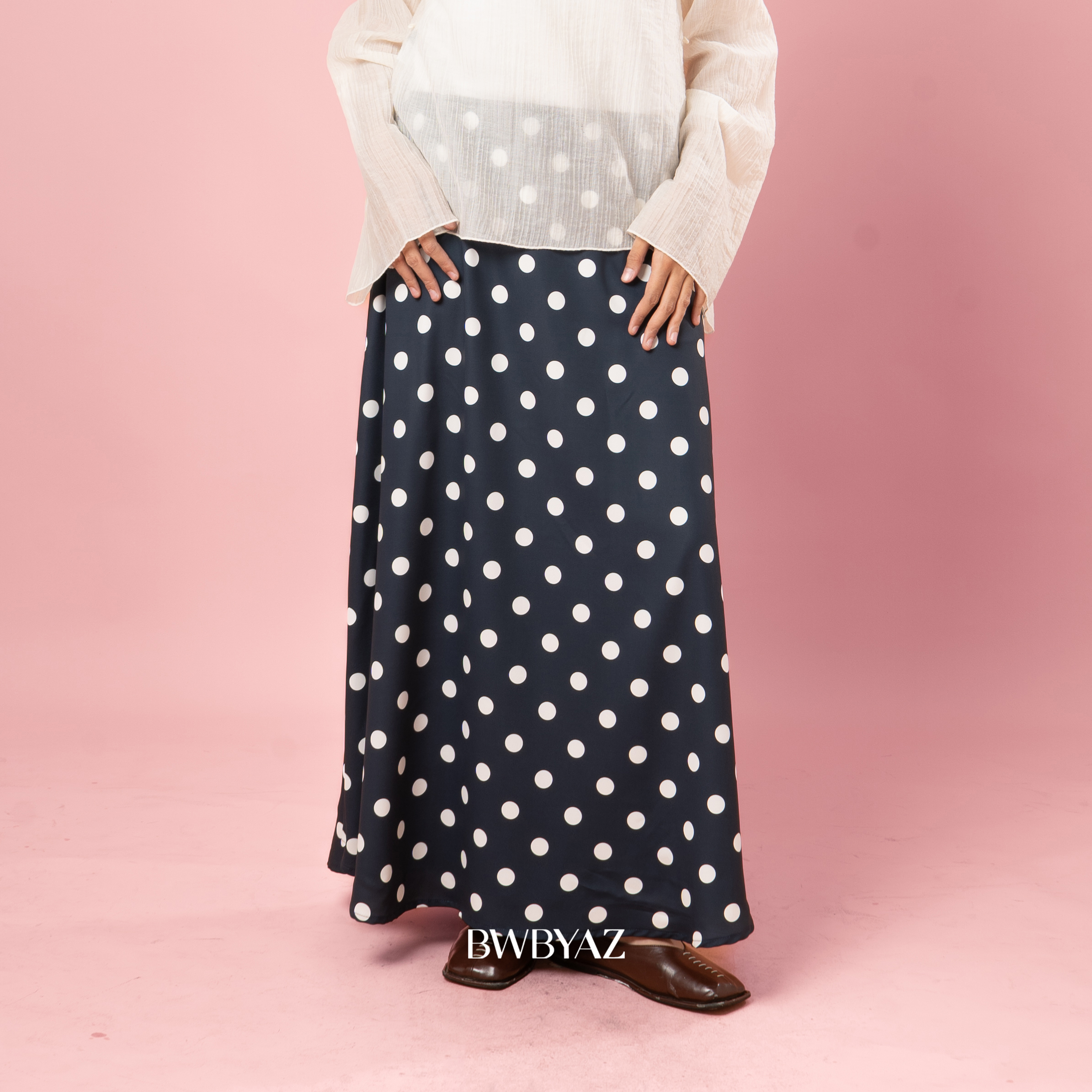 BWBYAZ STAPLE EASE -  Lana Skirt Dotty (READY STOCK)